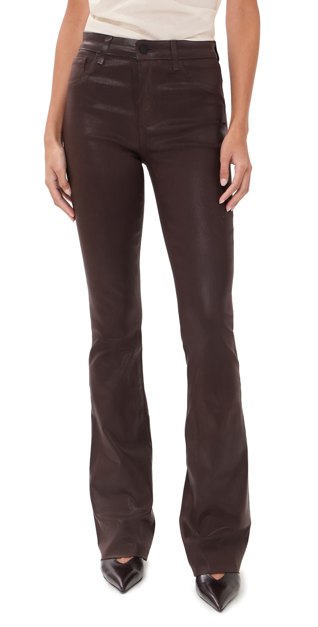 L'AGENCE Ruth Straight Coated Jeans Dark Java Coated