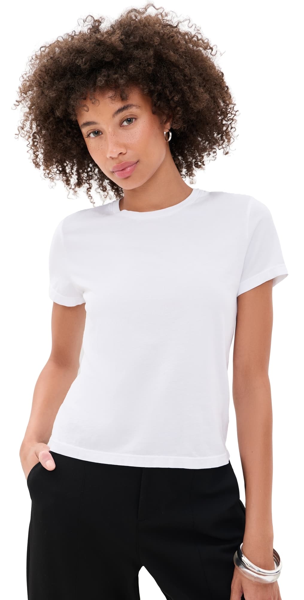 L'AGENCE Aileen Crew Neck Tee White
