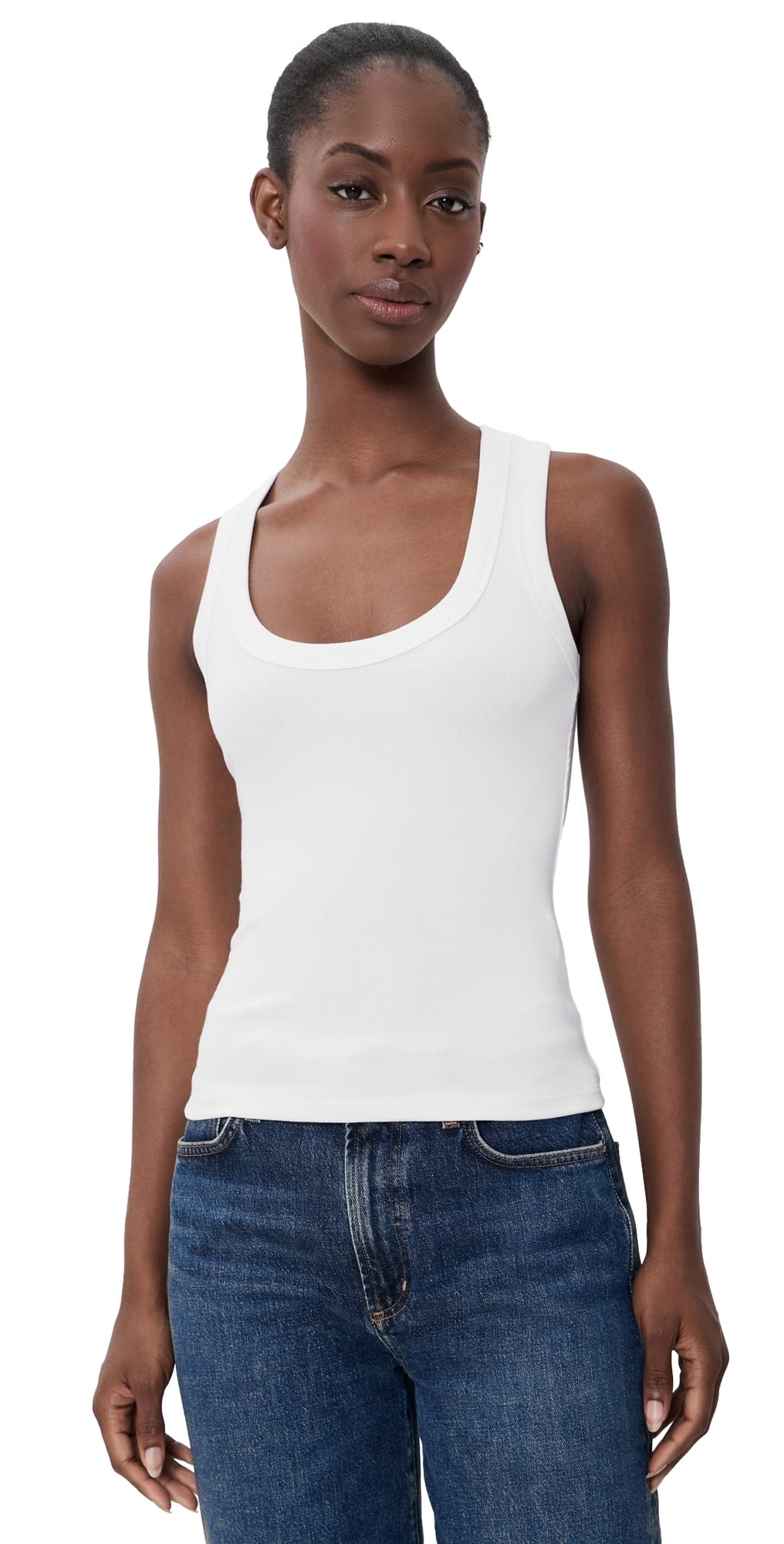 L'AGENCE Shania Racerback Tank White