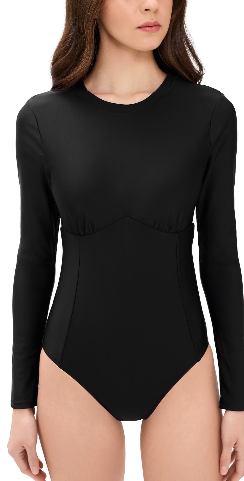 L'AGENCE Solid Lambert Rash Guard Black