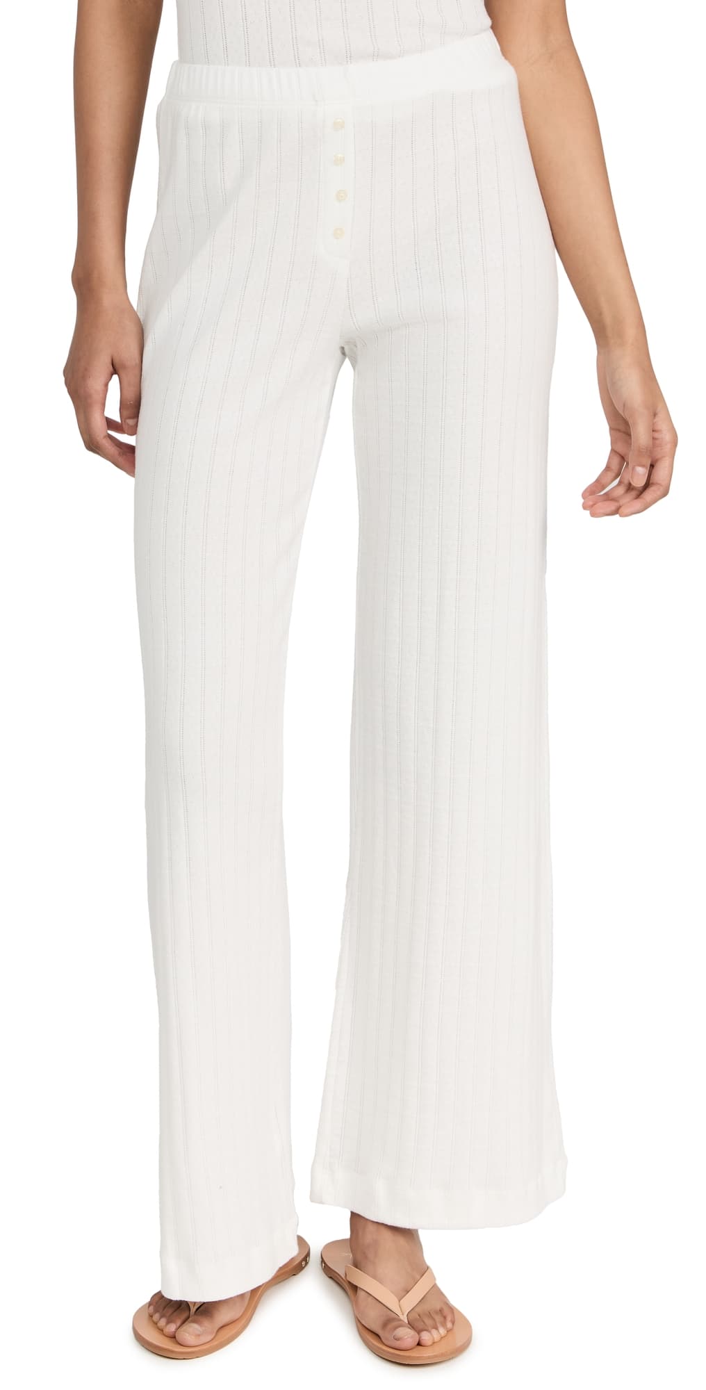 Leset Pointelle Pants White