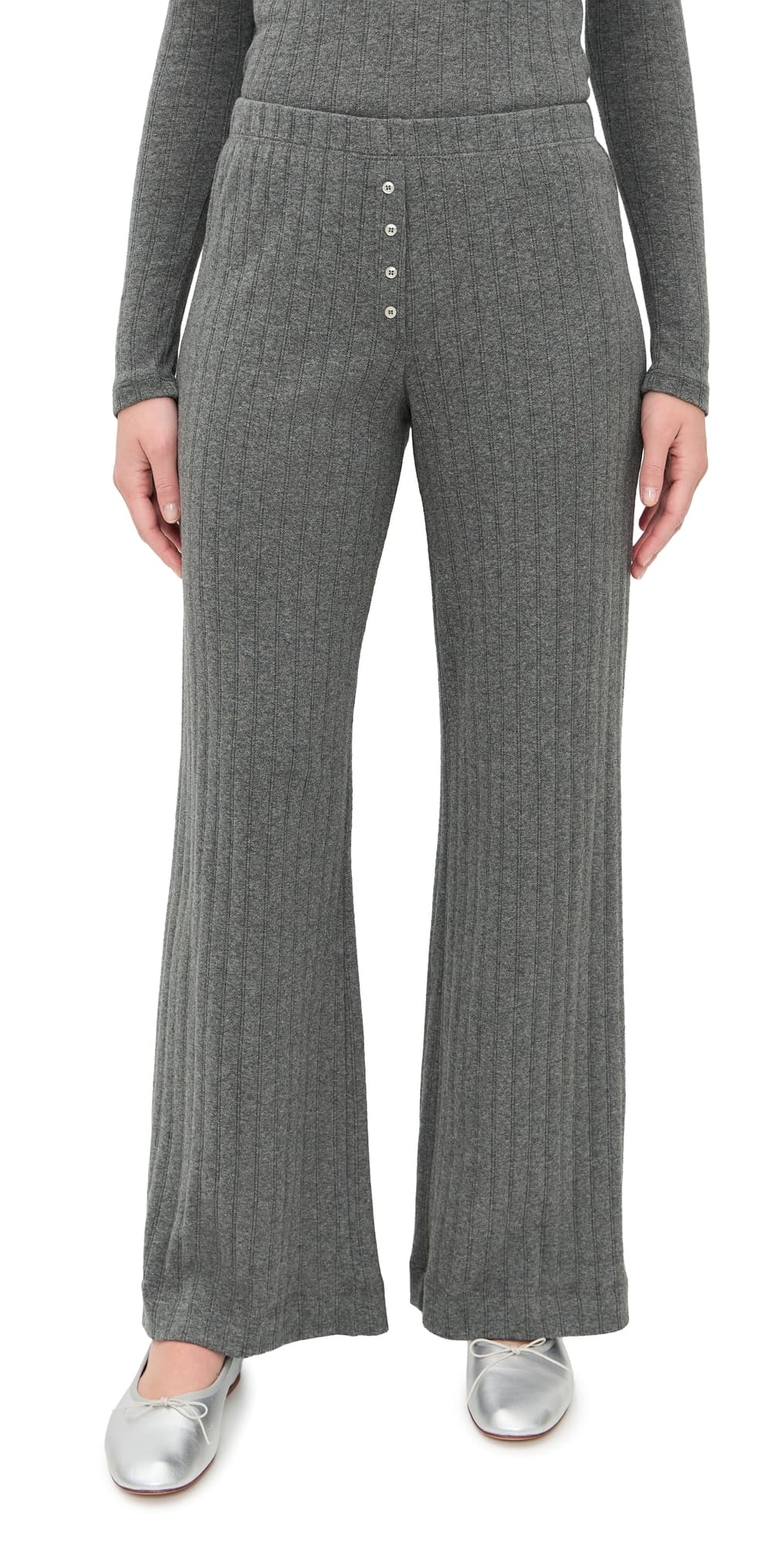 Leset Pointelle Boxer Pants Granite