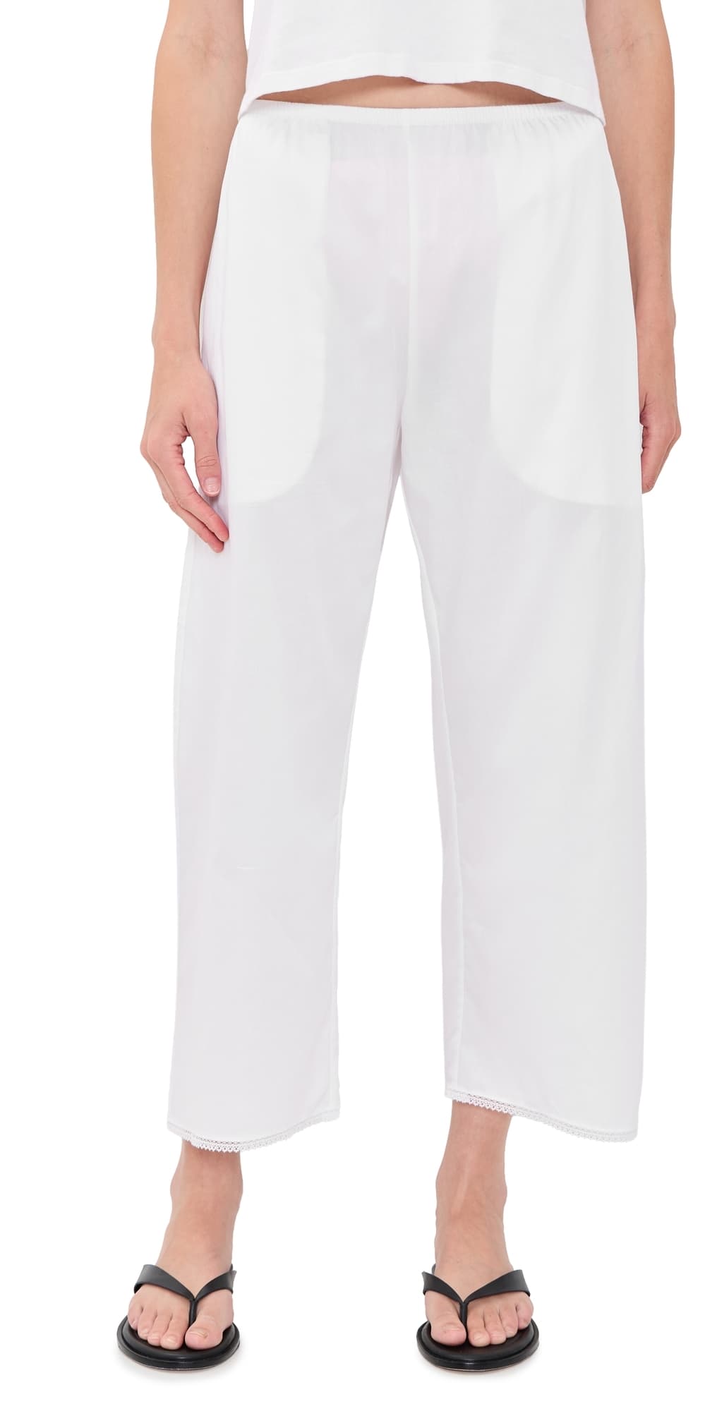 Leset Yoko Lace Crop Pants White