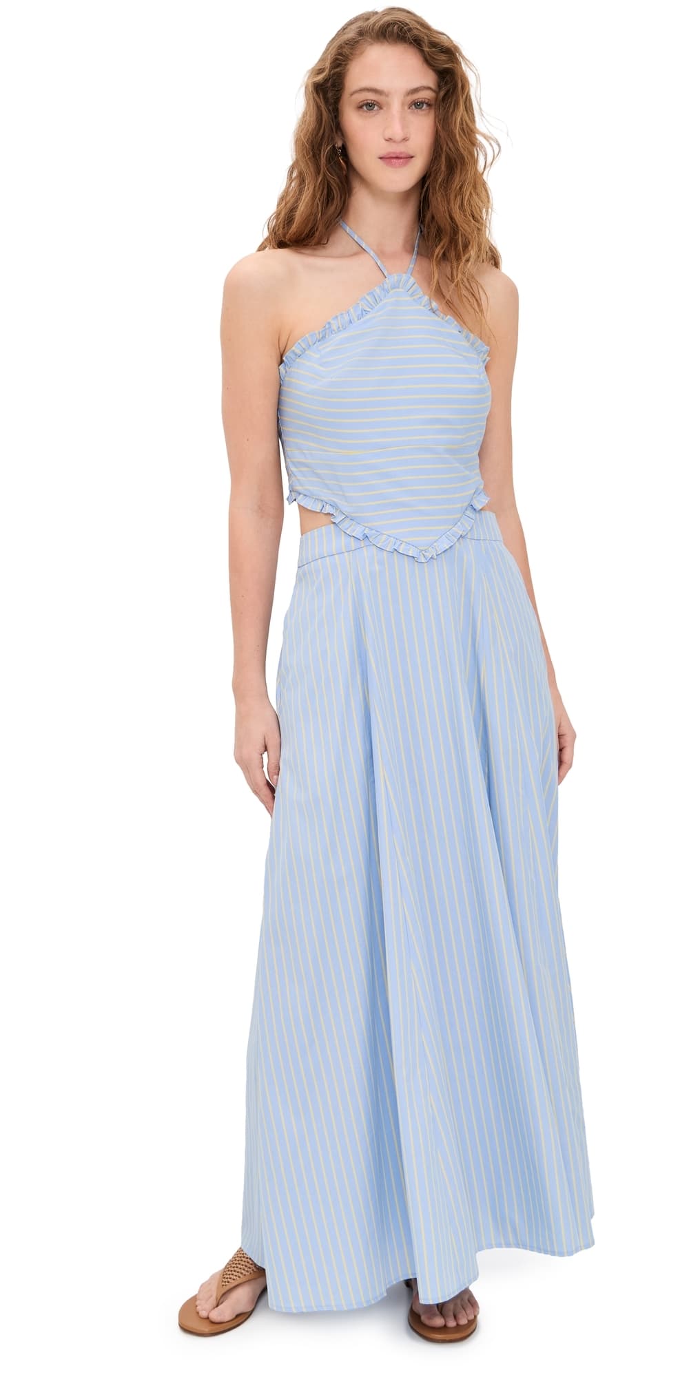 Line & Dot Tobie Midi Dress Blue