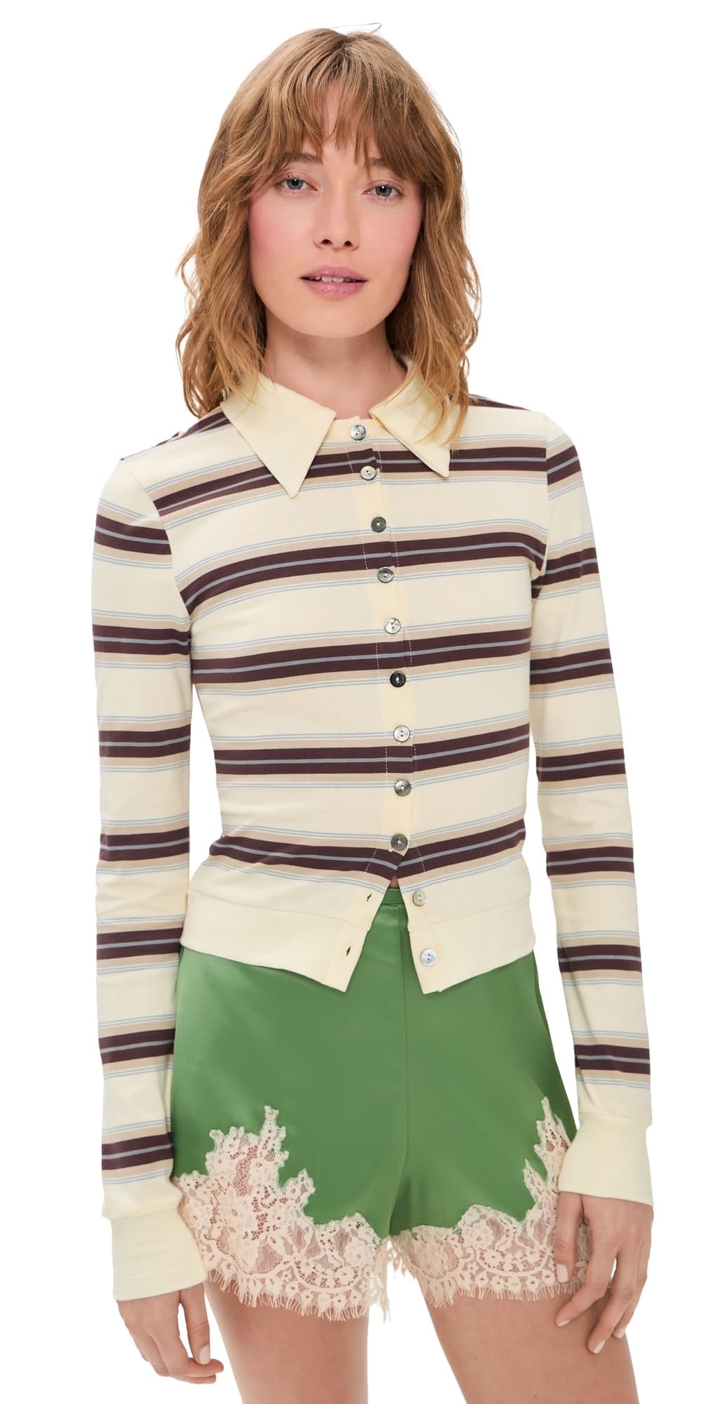 Lioness Bada Bing Jersey Top Sand Stripe