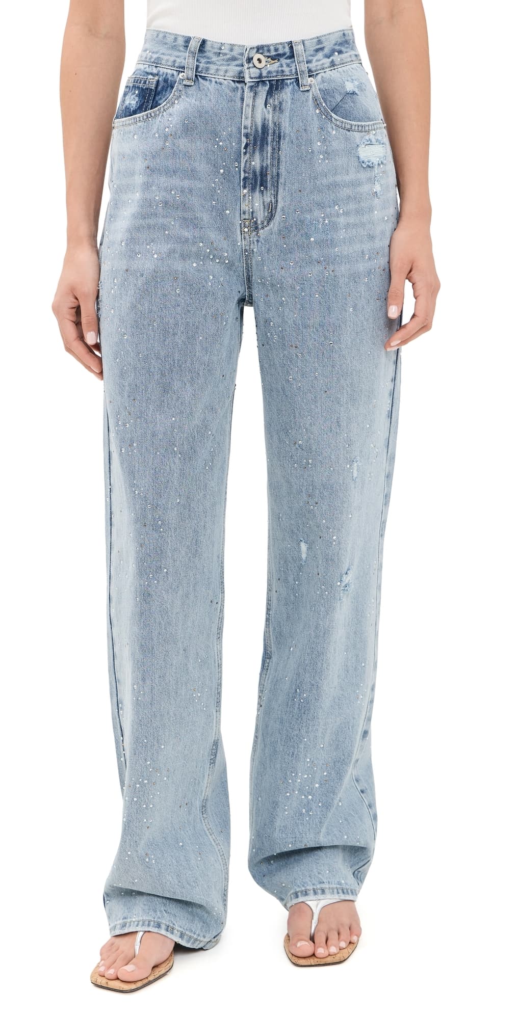Lioness Diamante Jeans Light Denim