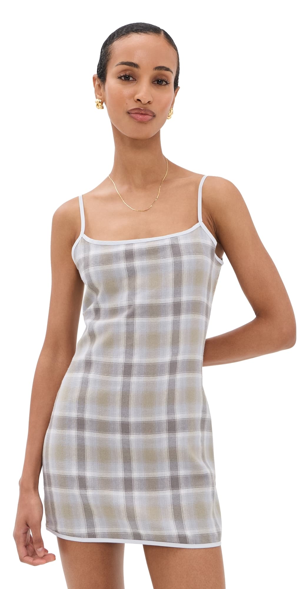 Lioness Voyage Mini Dress Ash Plaid
