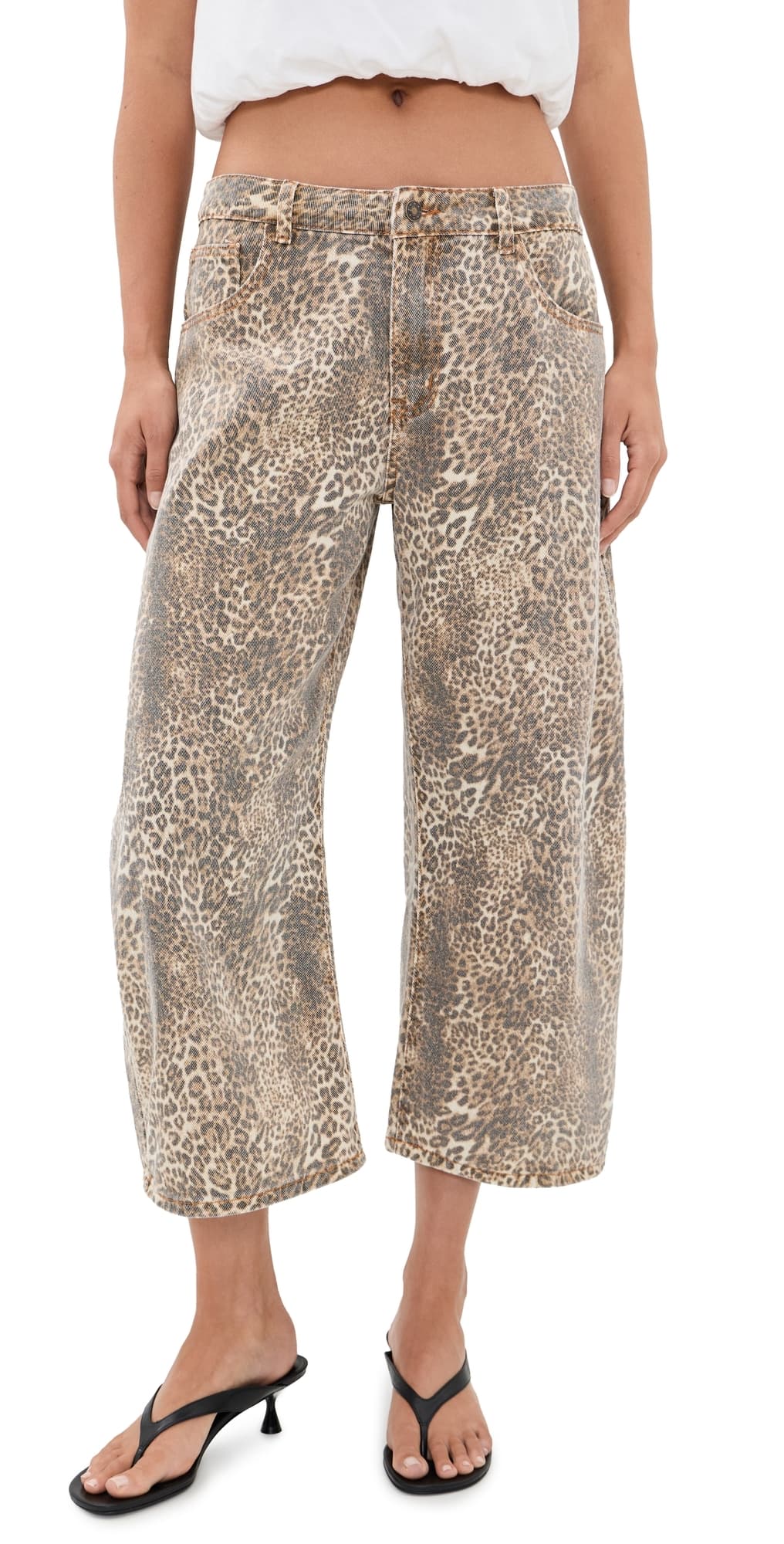 Lioness Horseshoe Cropped Jeans Leopard