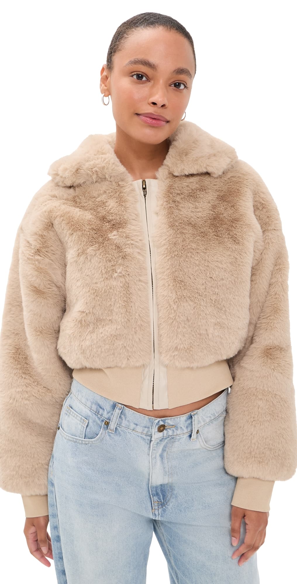 Lioness Drita Faux Fur Jacket Sand