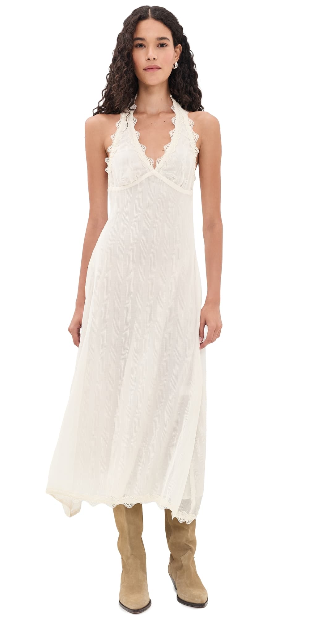 Lioness Stars Align Midi Dress Cream