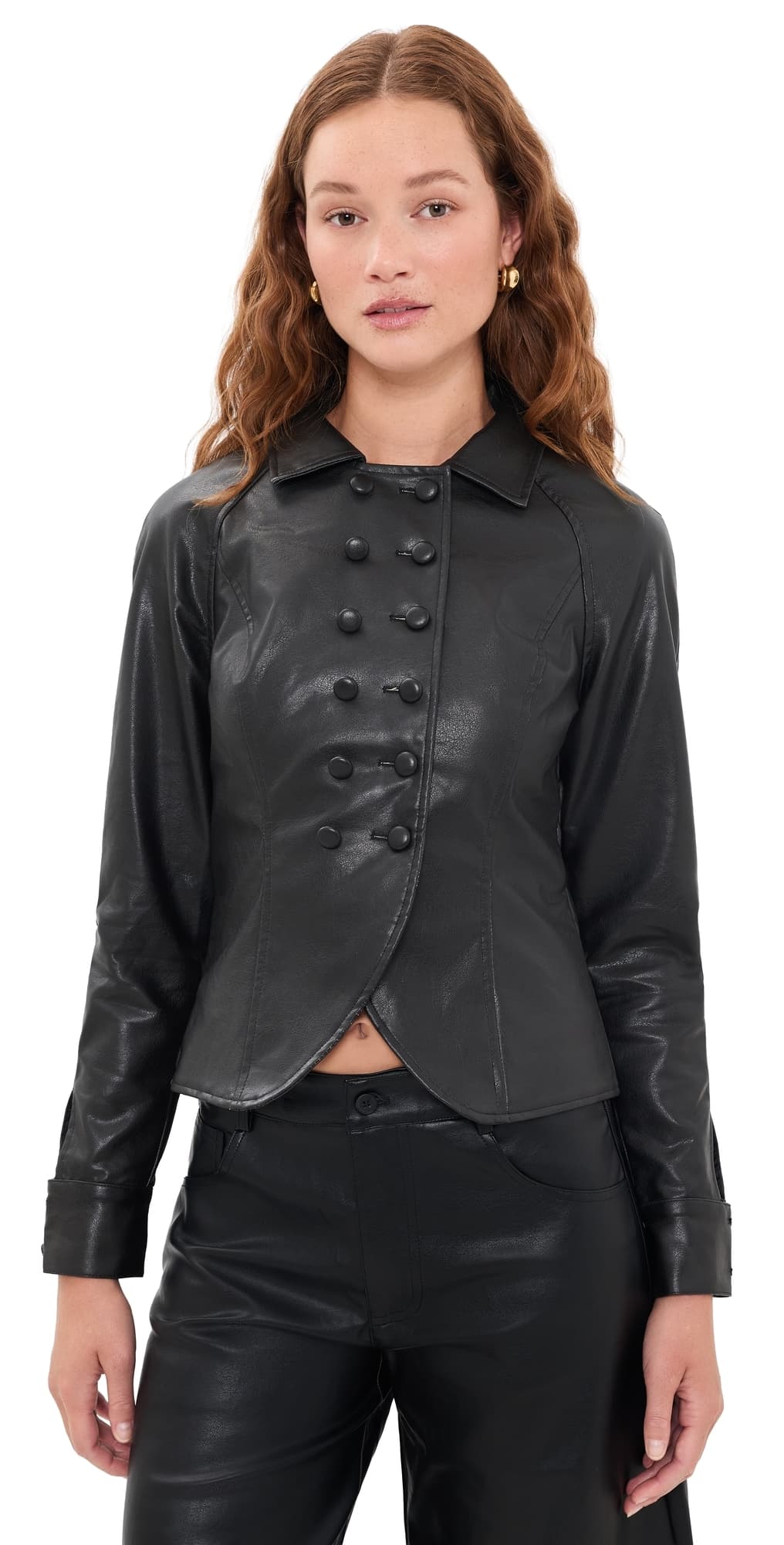 Lioness Form Faux Leather Jacket Dusk