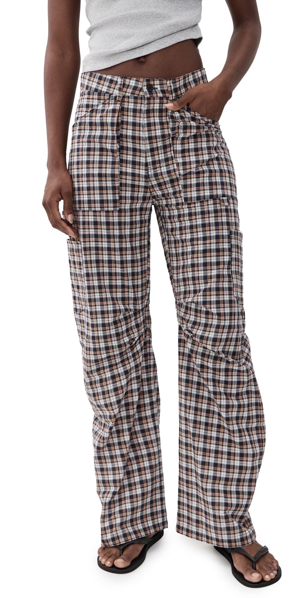 Lioness Miami Vice Pants Beige Tartan