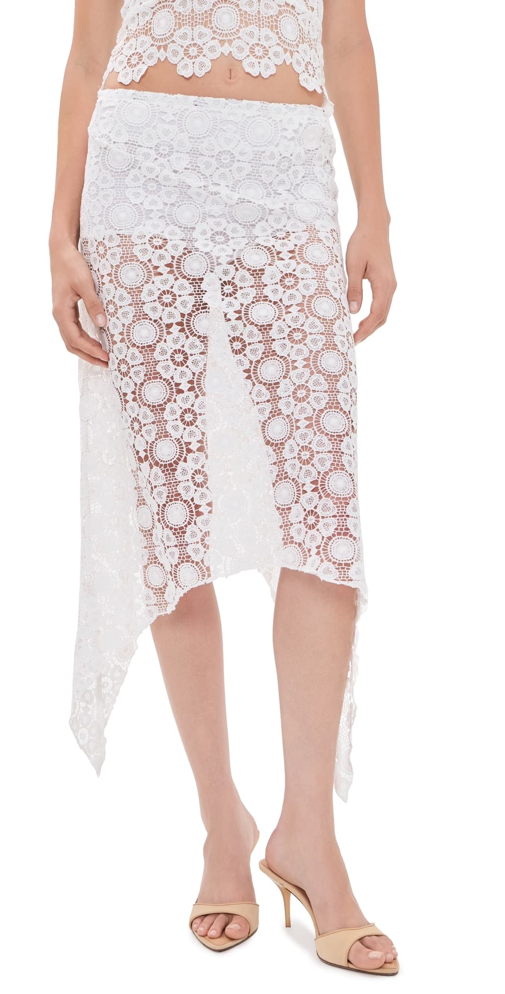 Lioness Trophy Midi Skirt Porcelain