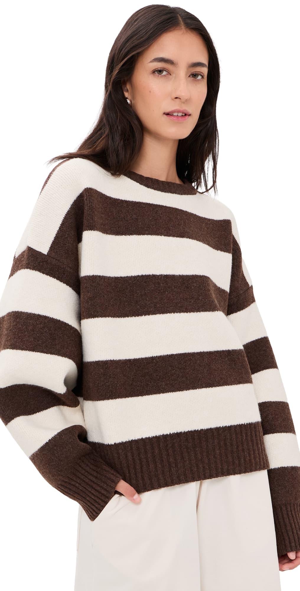 Lioness Dolce Knit Sweater Dark Chocolate Stripe