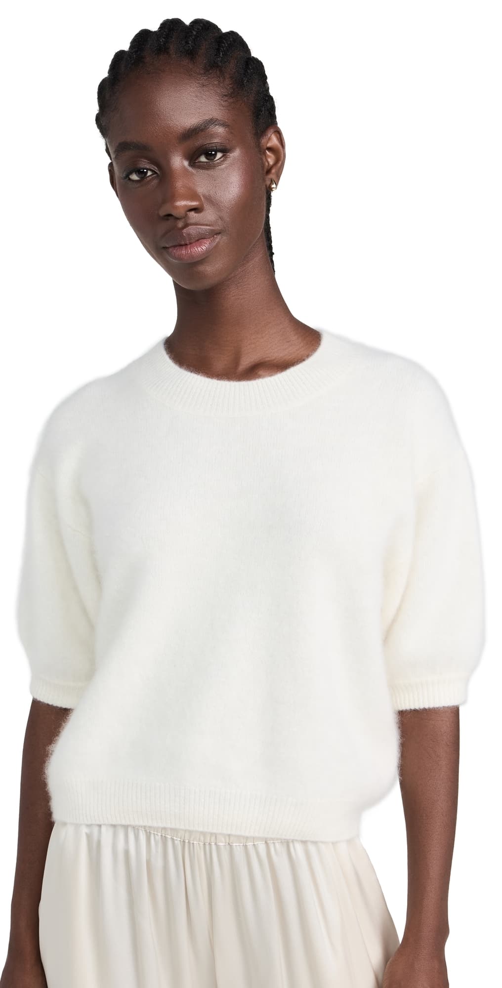 LISA YANG Juniper Cashmere Sweater Cream Brushed