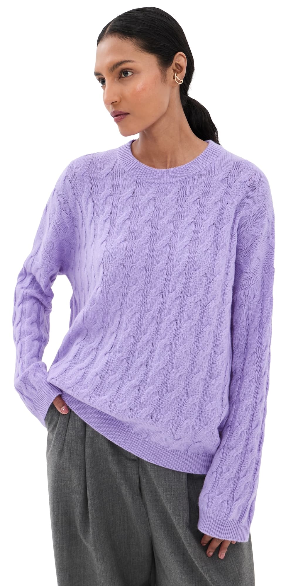 LISA YANG Seymour Cashmere Sweater Light Mulberry