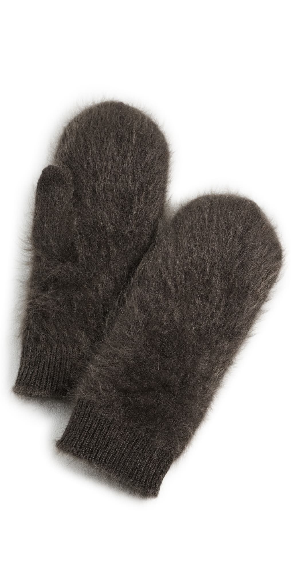 LISA YANG Brushed Cashmere Mittens Dark Fern Brushed