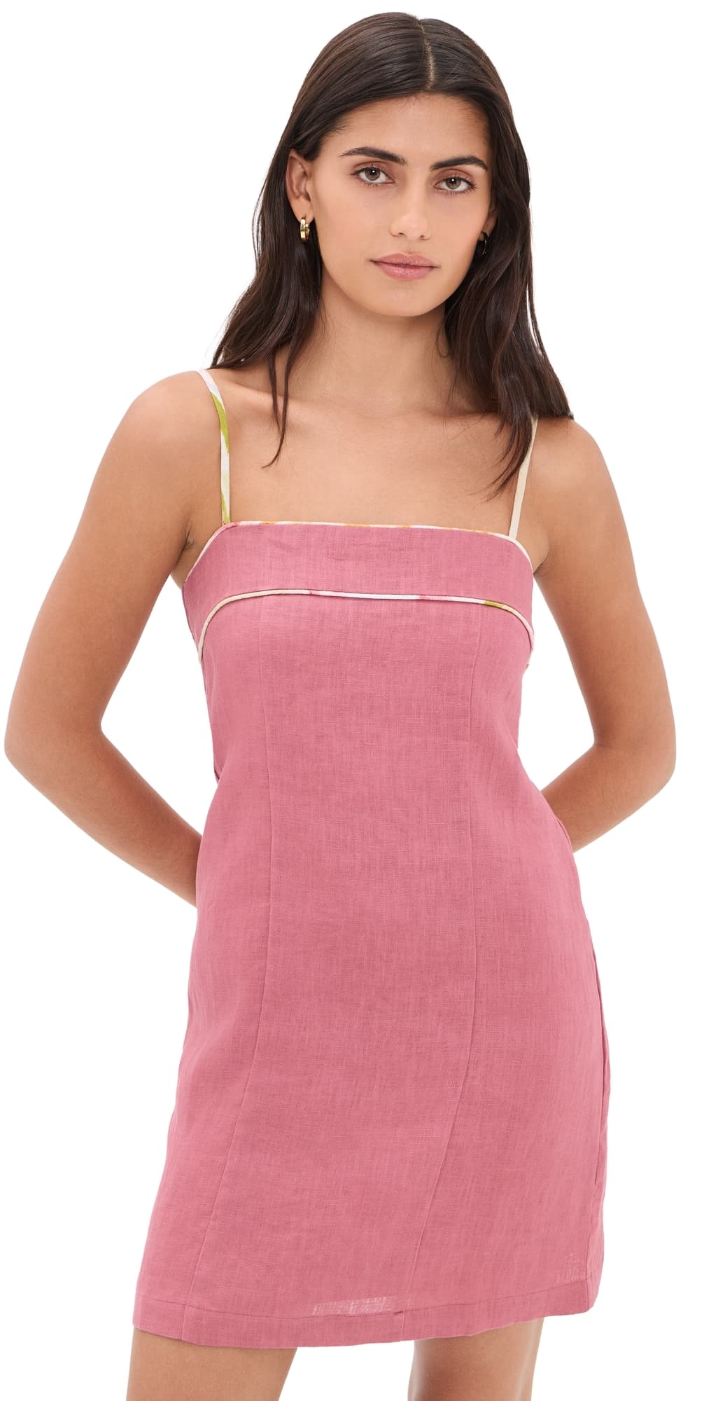 Little Lies Frieda Linen Mini Dress Rose