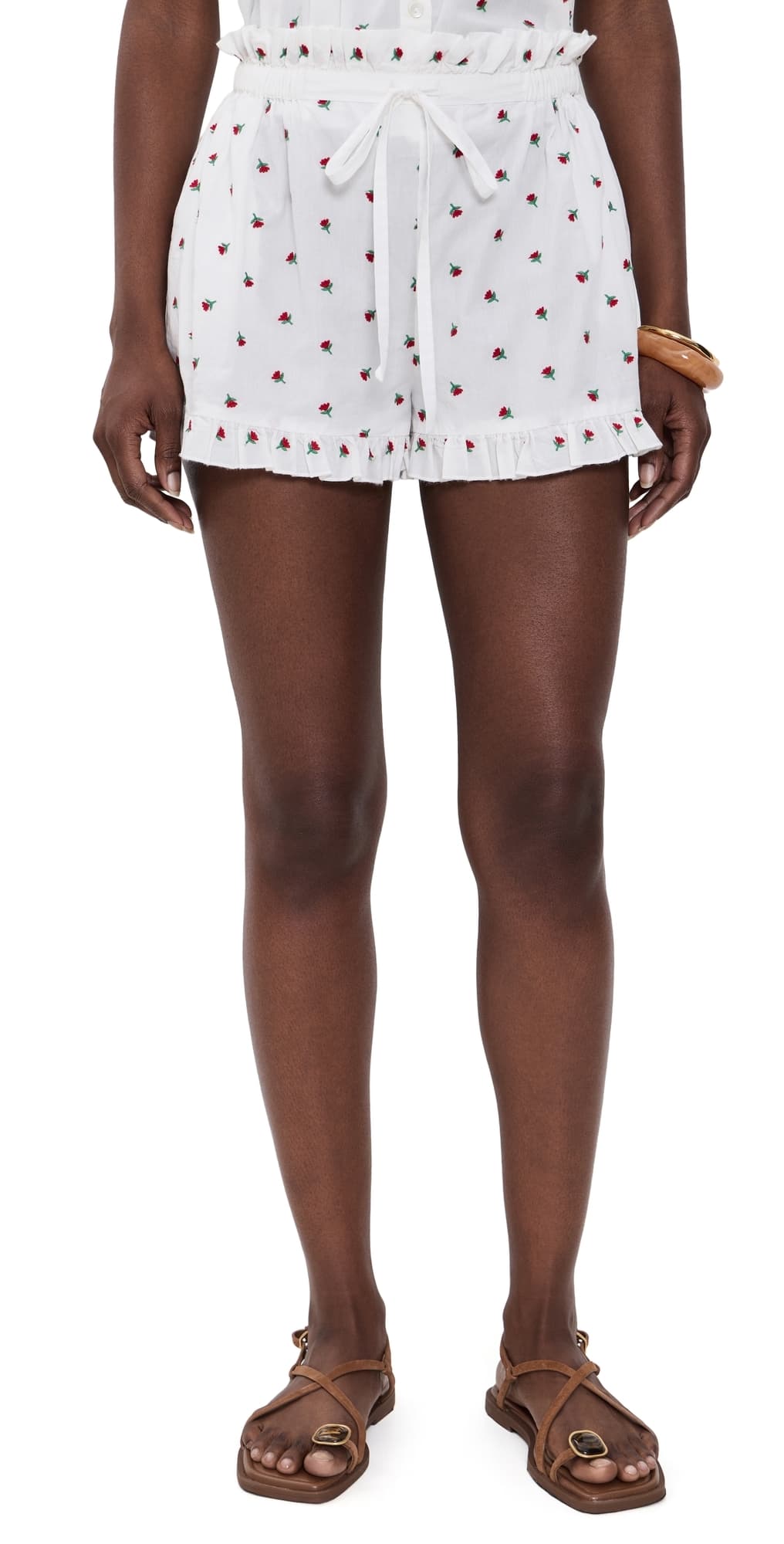 La Maregold The Theo Shorts White Petite Flower