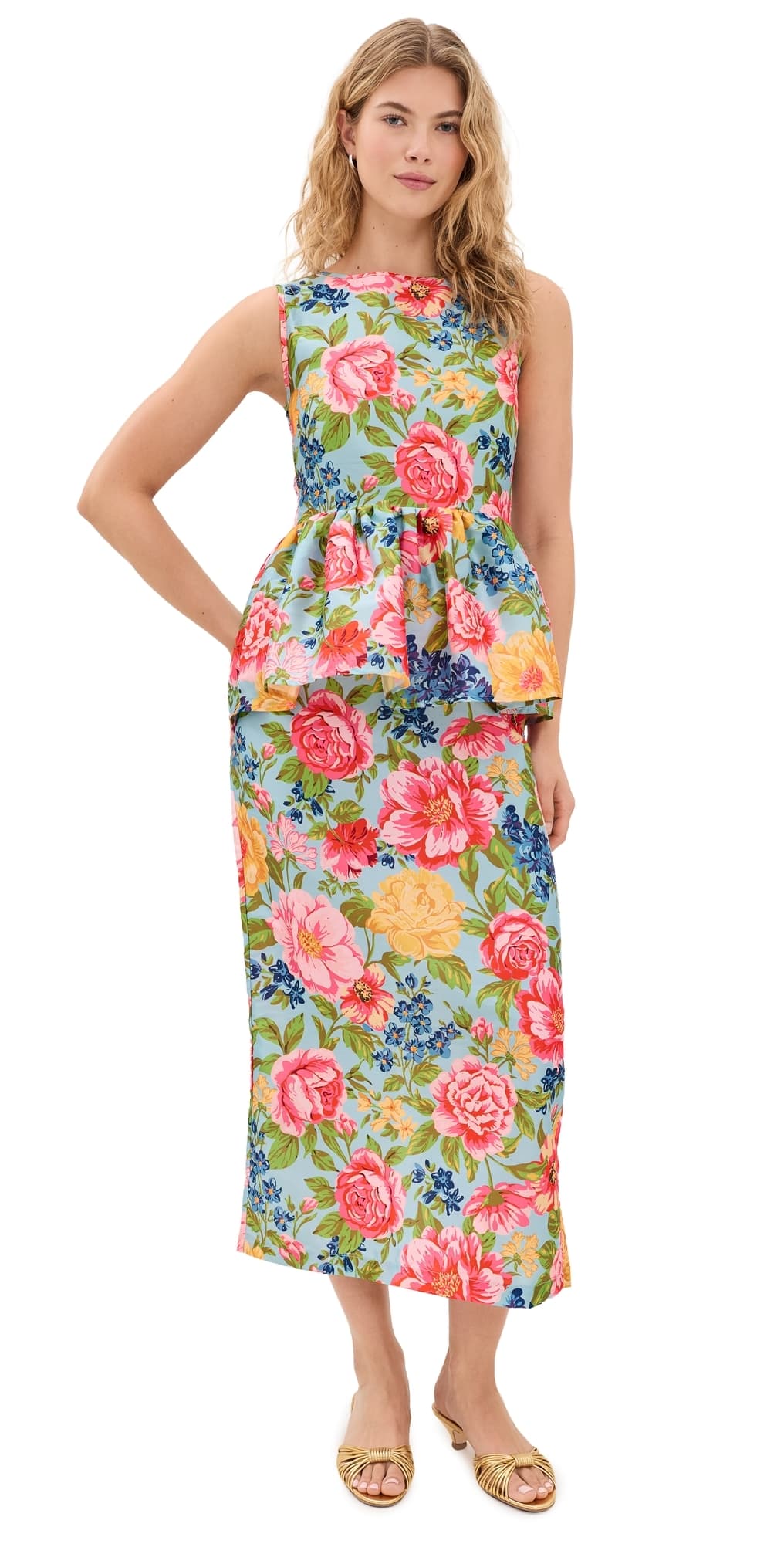 La Maregold Lillian Midi Dress Sky Garden Symphony