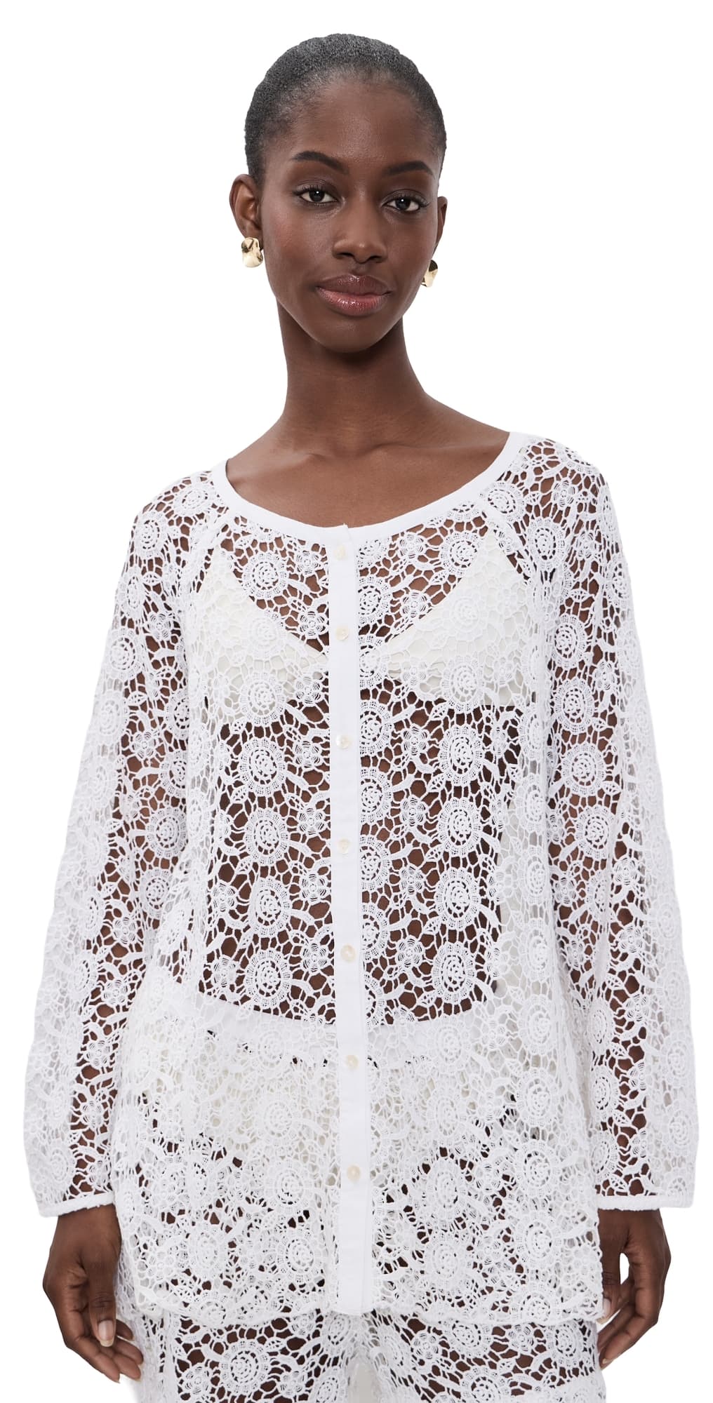 La Maregold Cosima Coverup Cardigan White