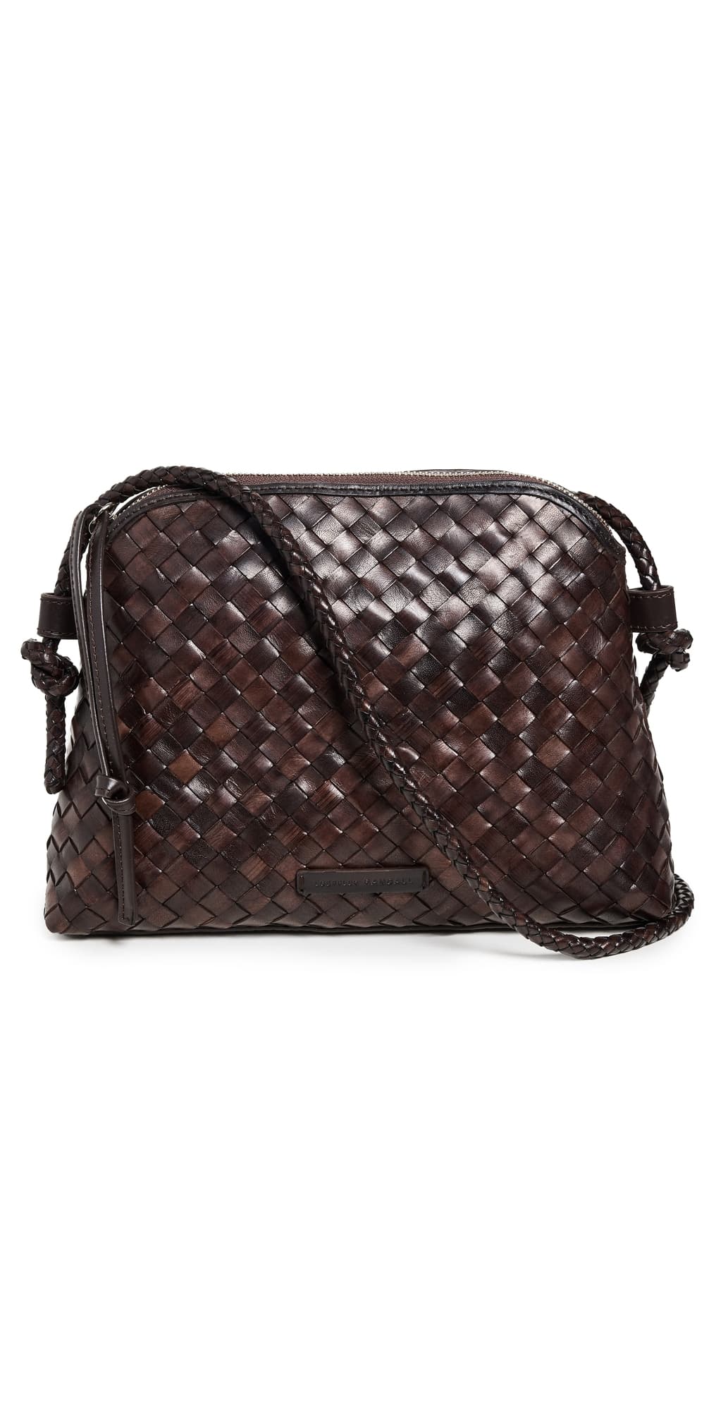 Loeffler Randall Mallory Woven Crossbody Bag Chocolate · One Size
