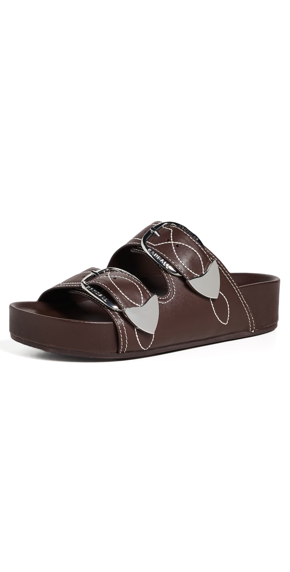Loeffler Randall Nico Two Strap Sandals Espresso/Cream