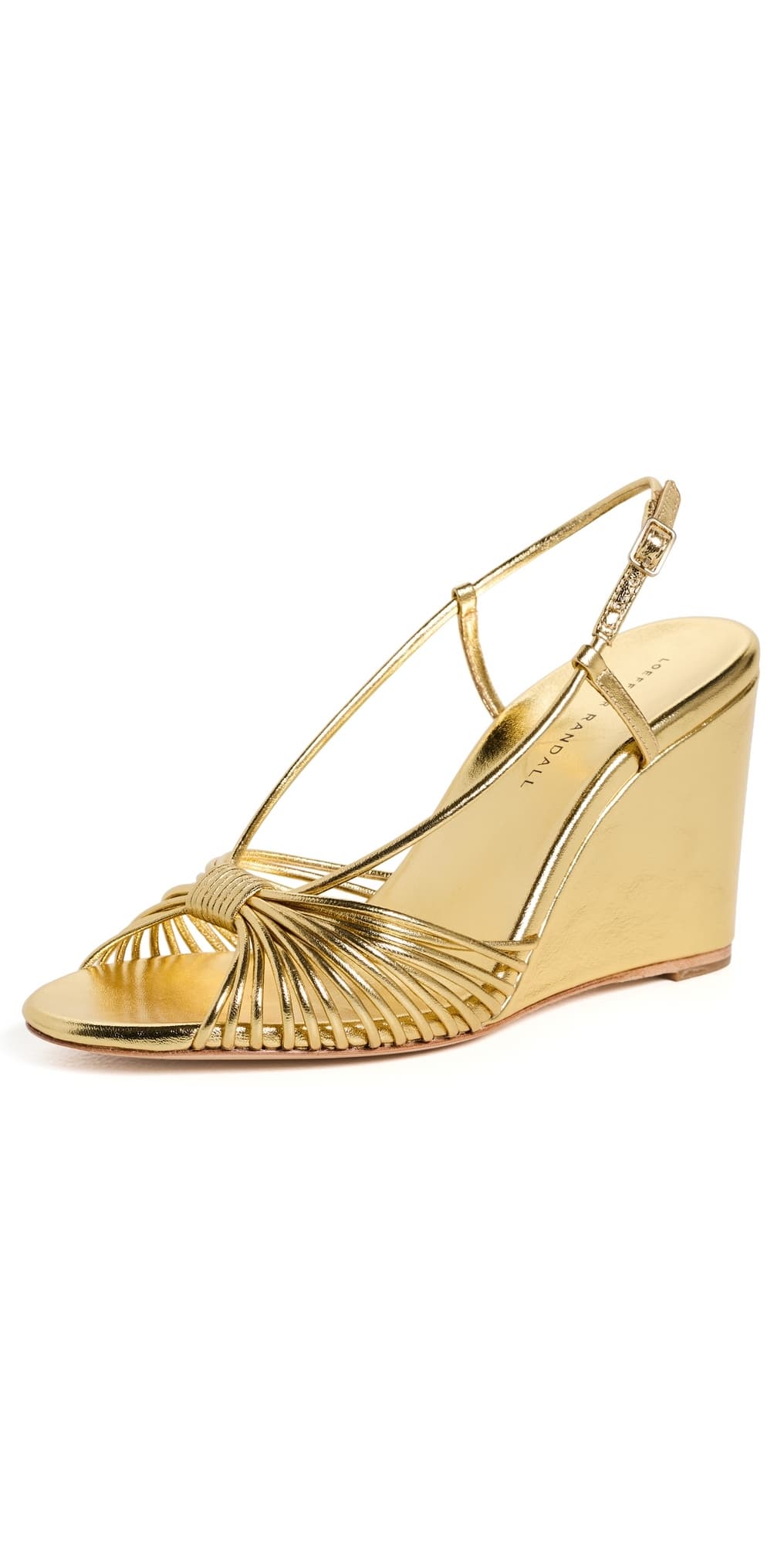 Loeffler Randall Marren Strappy Slingback Wedges Gold