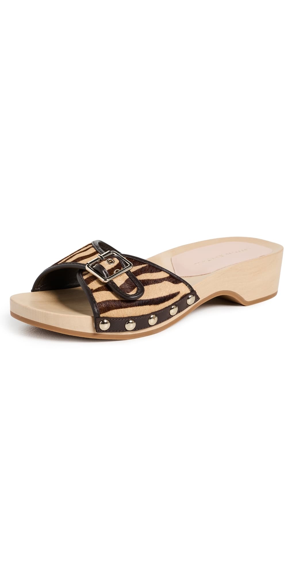 Loeffler Randall Paulie Studded Flat Sandals Zebra