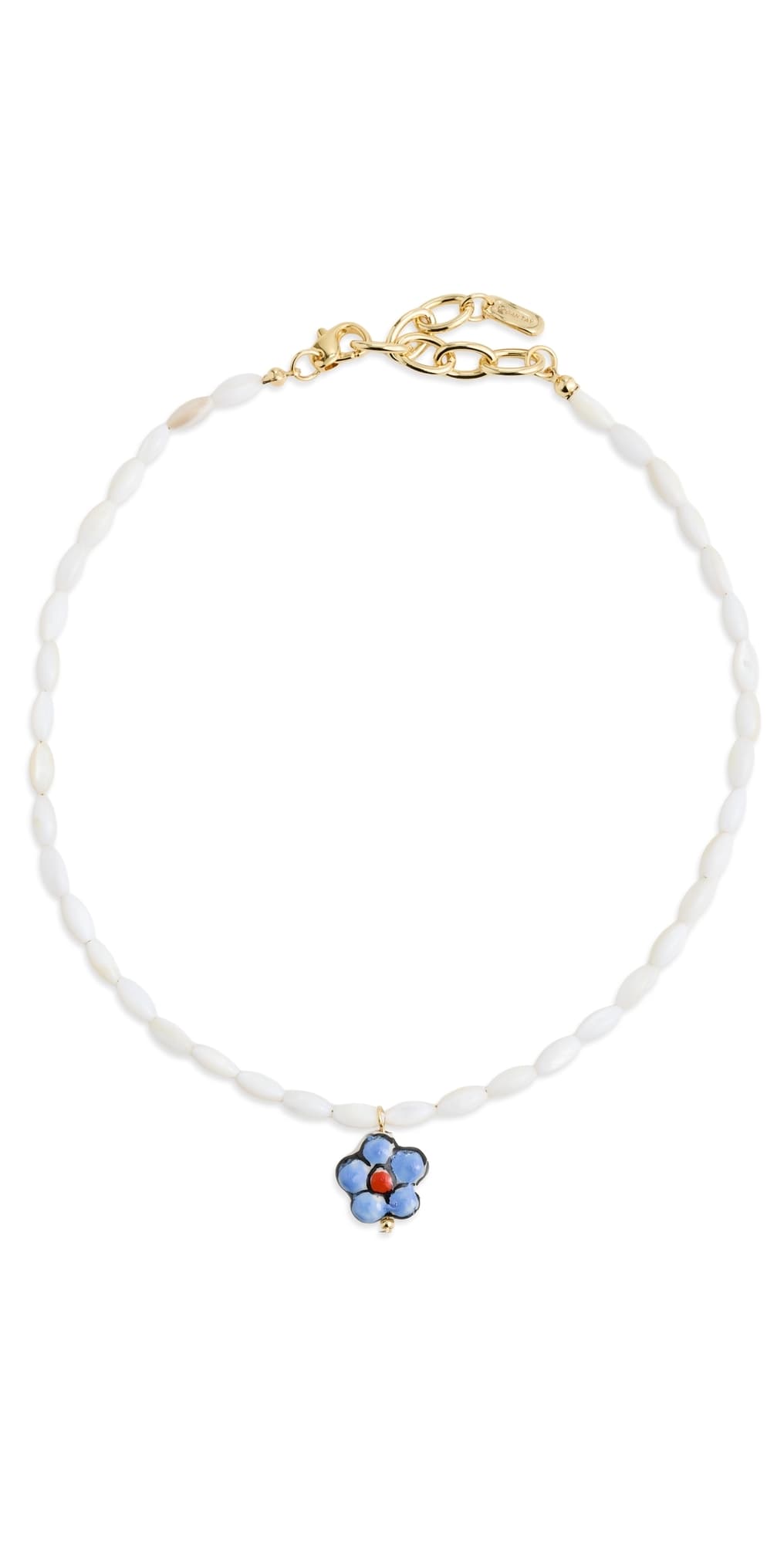 Logan Tay White Beaded Purple Flower Necklace White · One Size