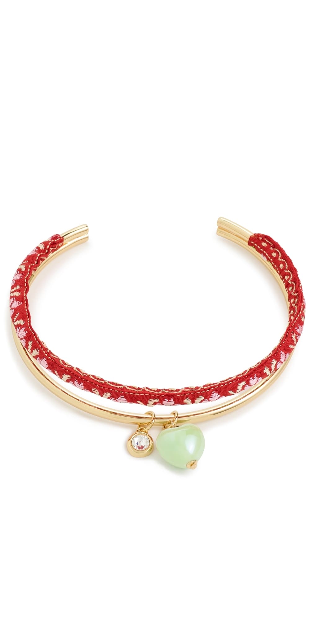 Logan Tay Red Fabric Stacked Collar Necklace Red