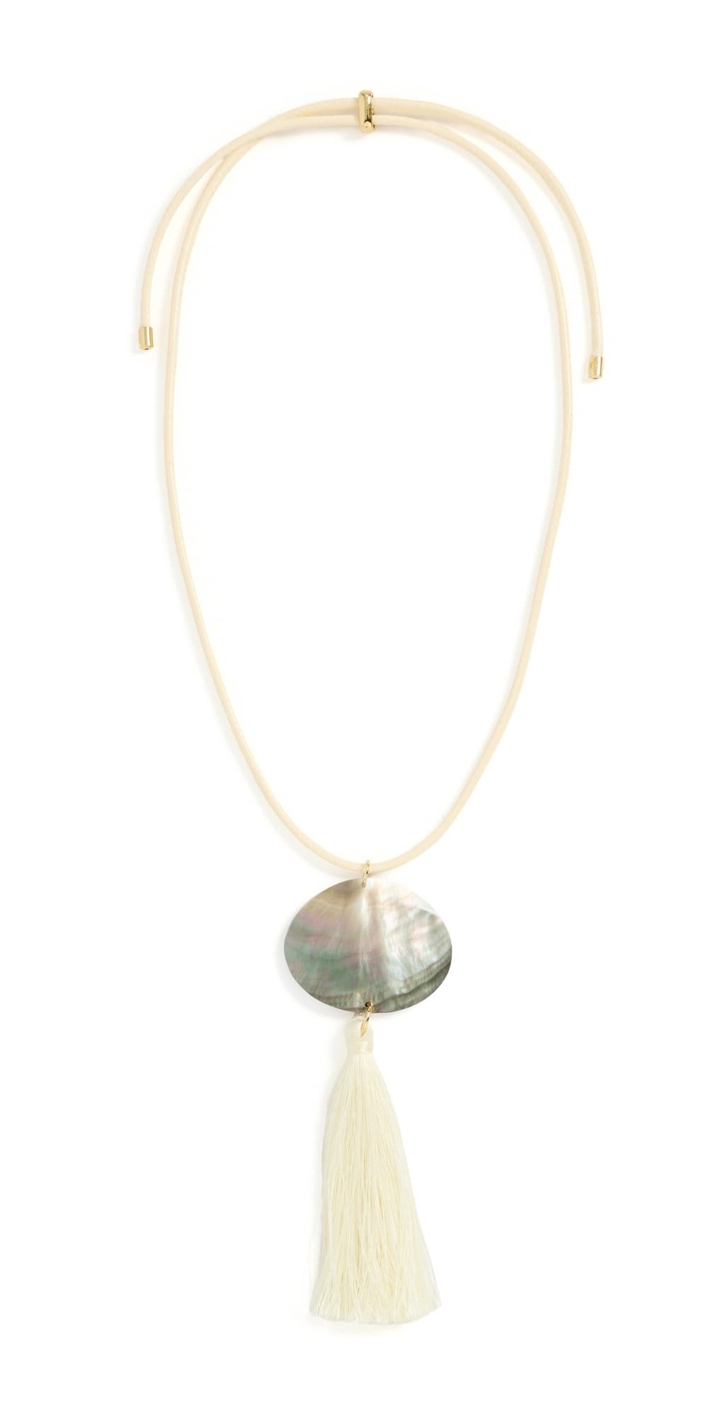Logan Tay Iridescent Shell Tassel Necklace White · One Size