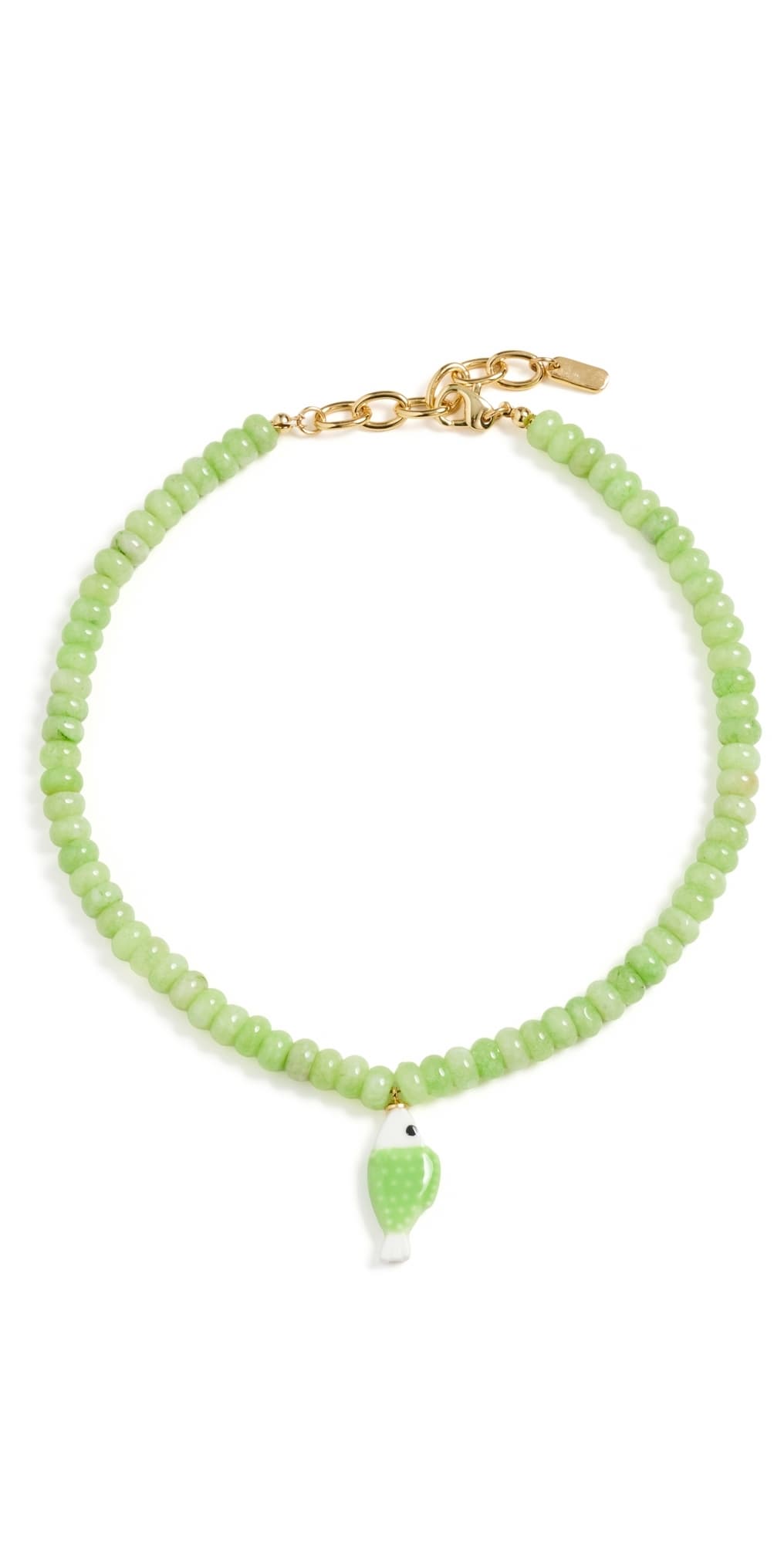 Logan Tay Olive Fish Beaded Necklace Green · One Size