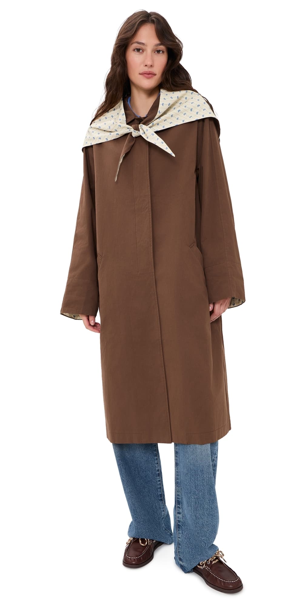 Lisa Says Gah Olson Trench Coat Saddle/Stable Toile