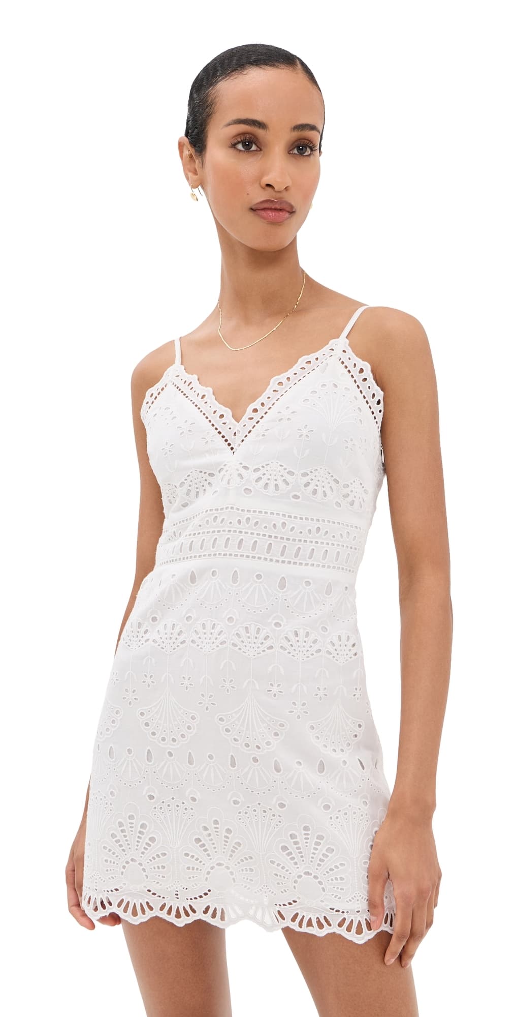 LoveShackFancy Peppy Dress Optic White