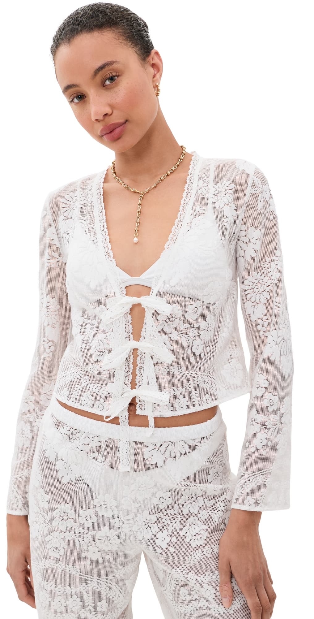 LoveShackFancy Stacellea Top White