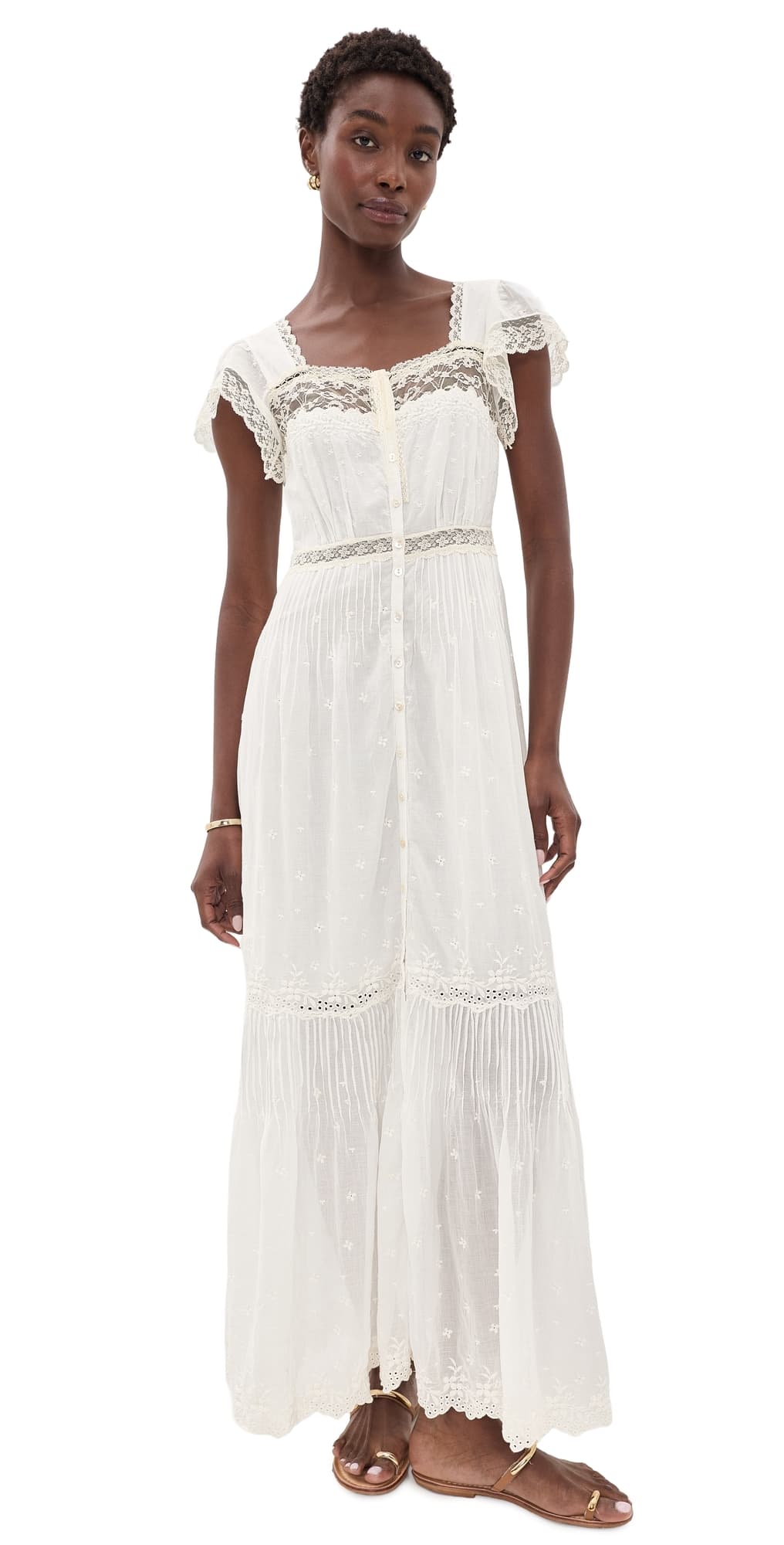 LoveShackFancy Georgine Dress Ivory