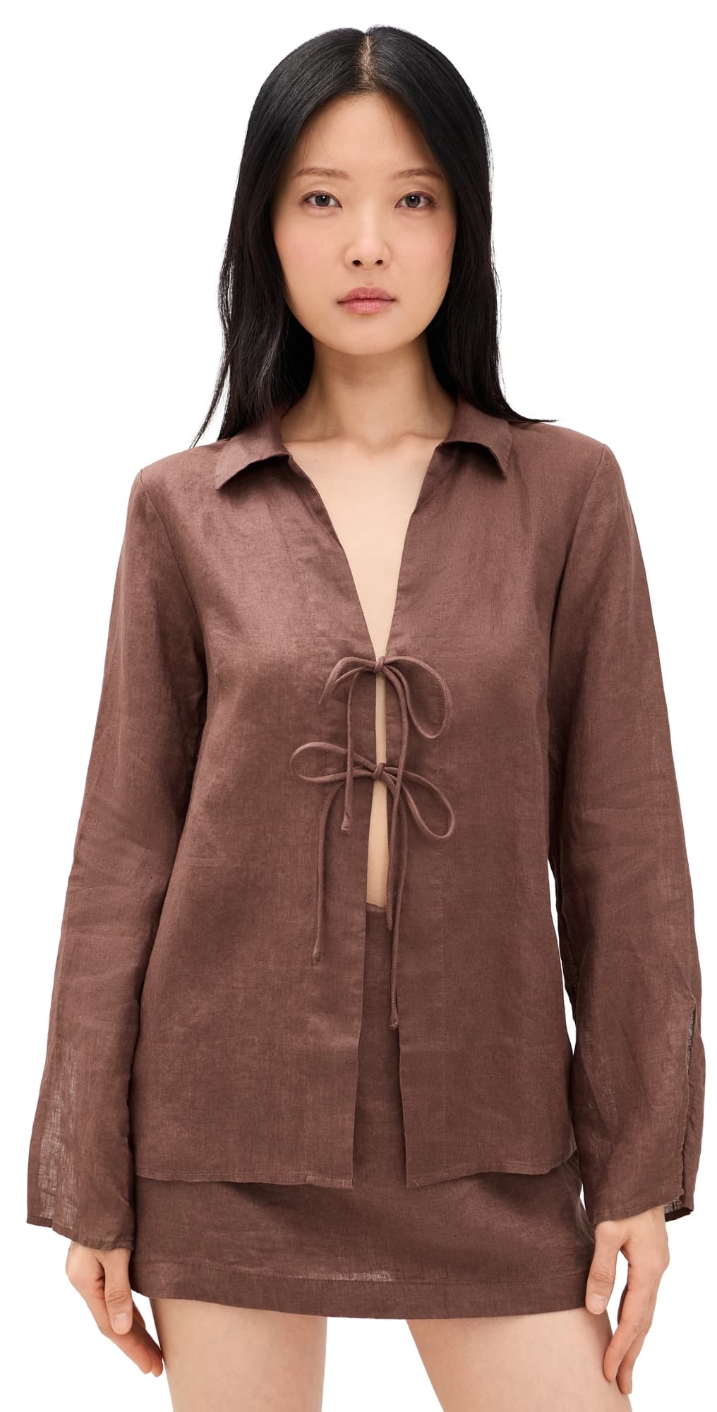 LSPACE Venice Linen Shirt Café