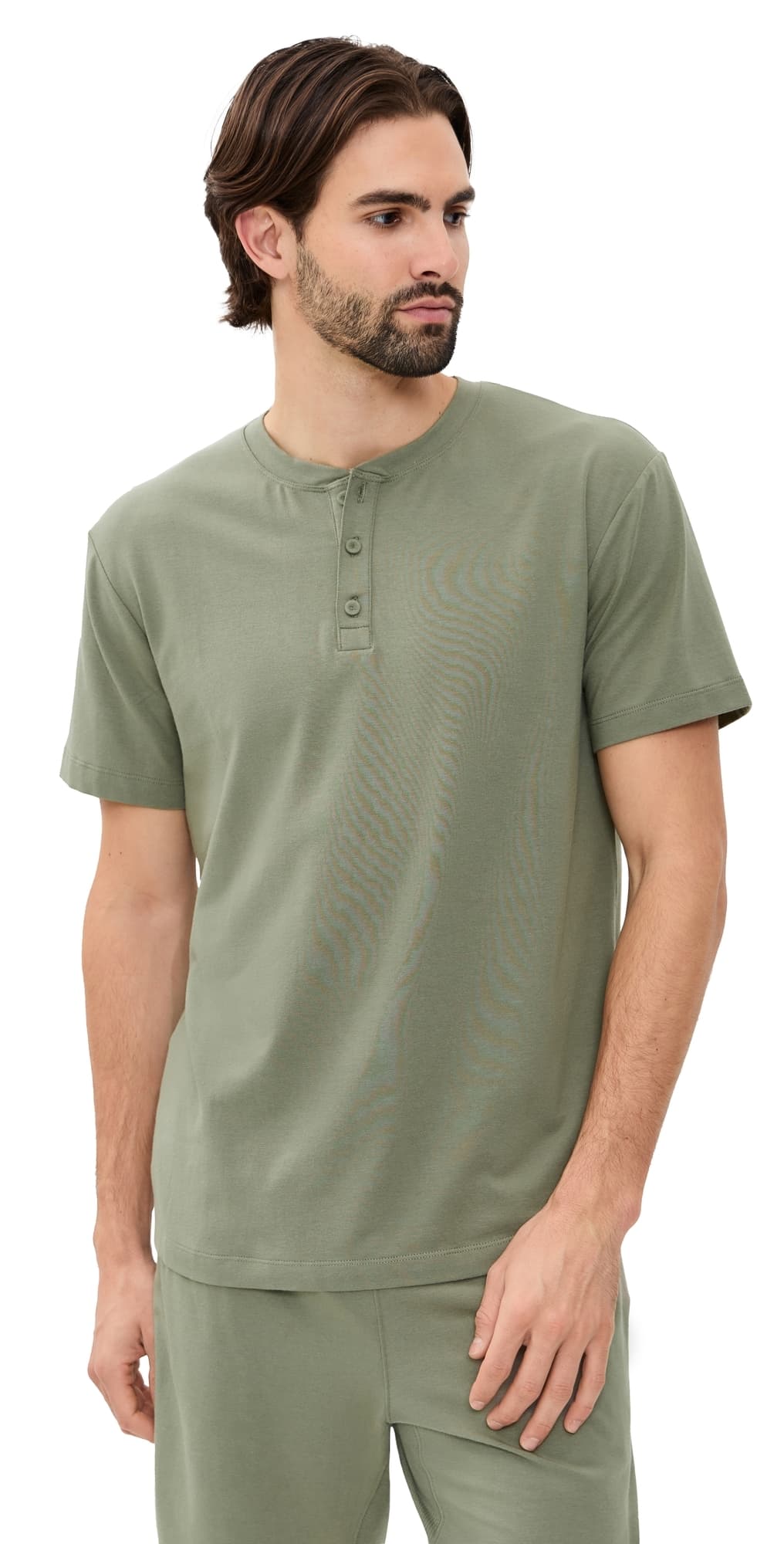 Lunya Slumberknit Henley Tee Shaded Olive
