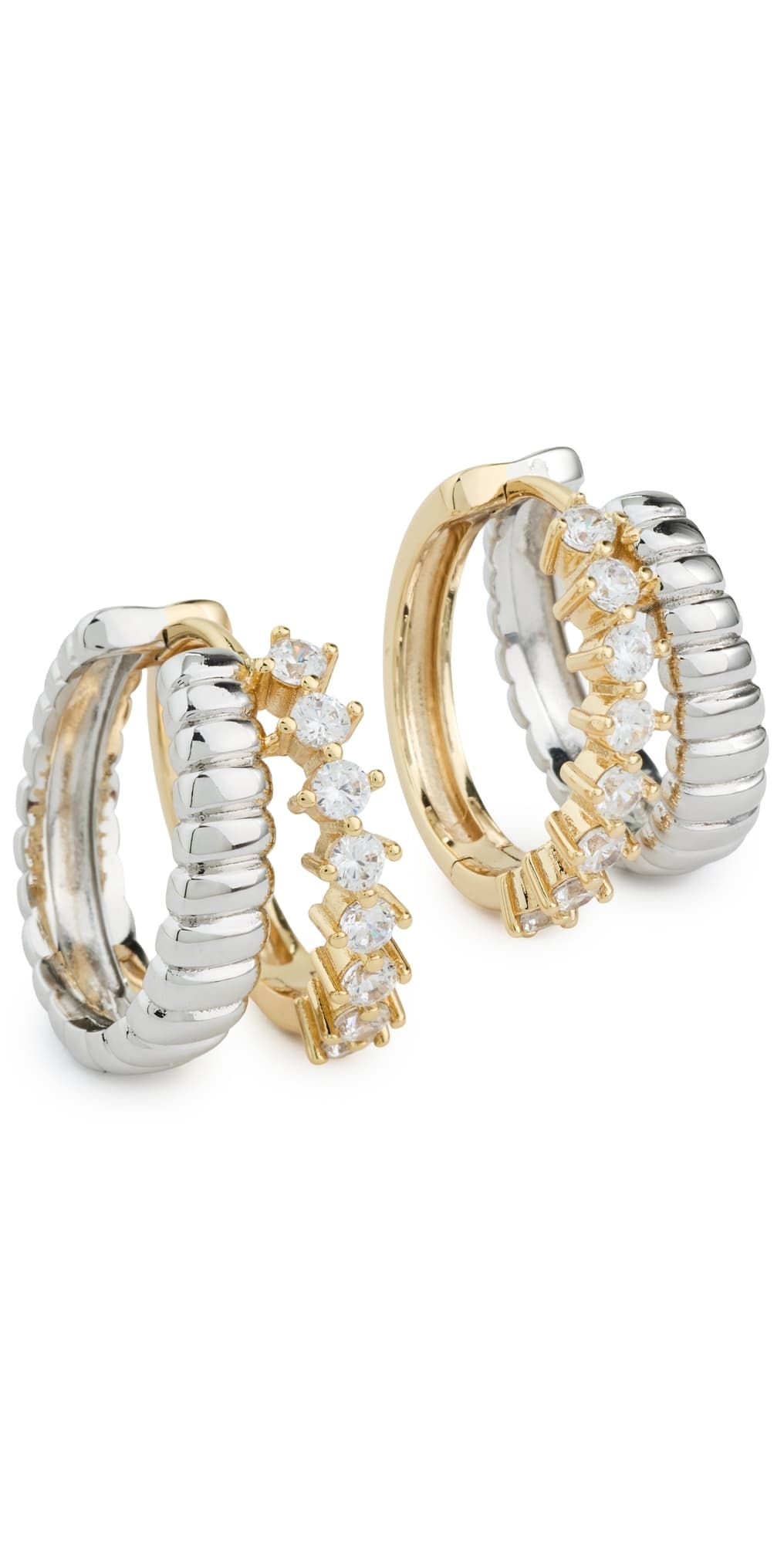 Luv Aj The Sierra Split Huggy Hoop Earrings Two-Tone · One Size