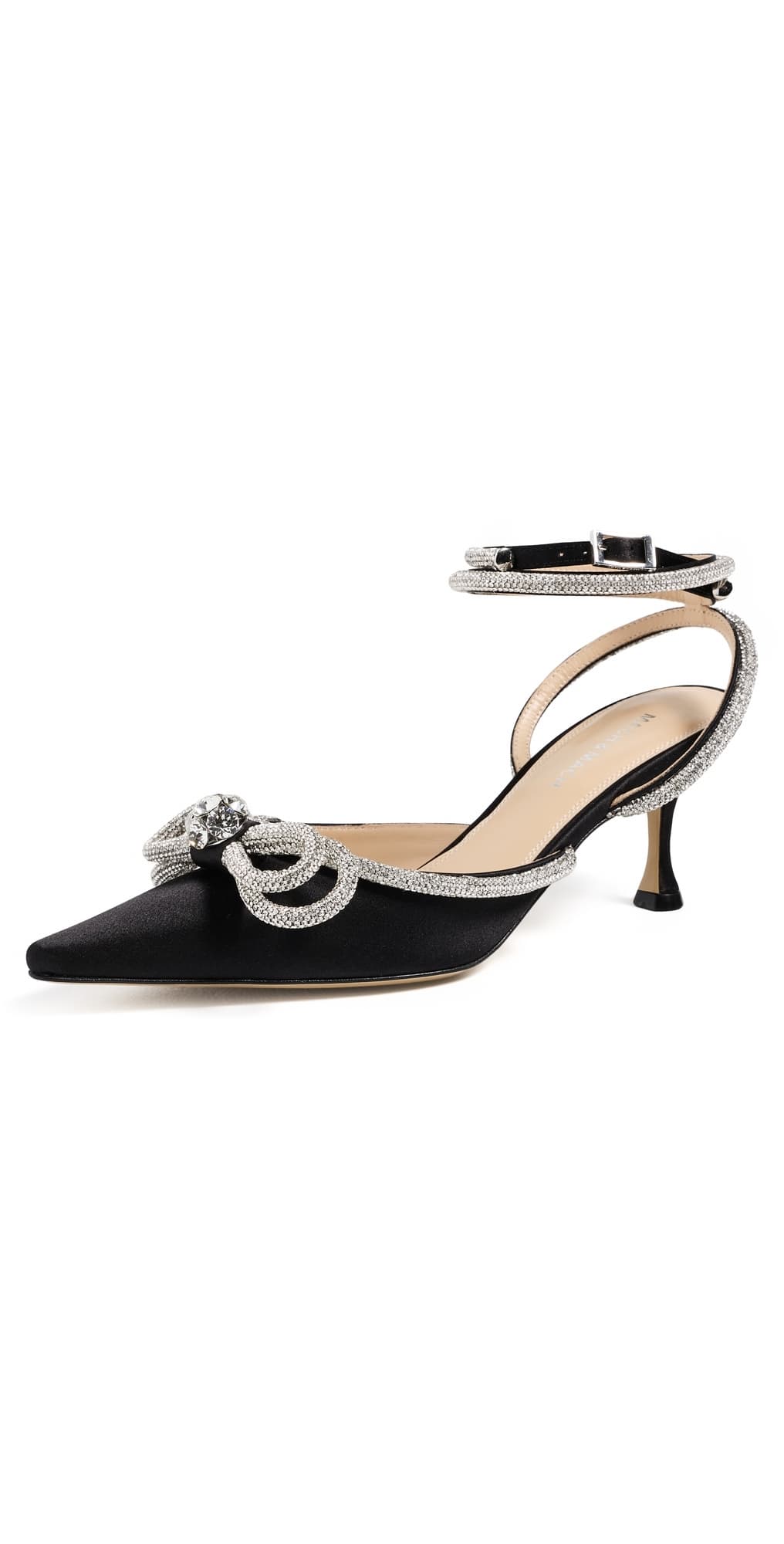 MACH & MACH Double Bow Satin Pumps Black