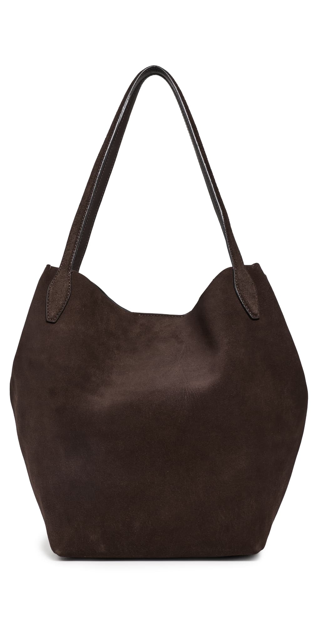Madewell The Shopper Tote in Soft Grain Suede Dark Carob