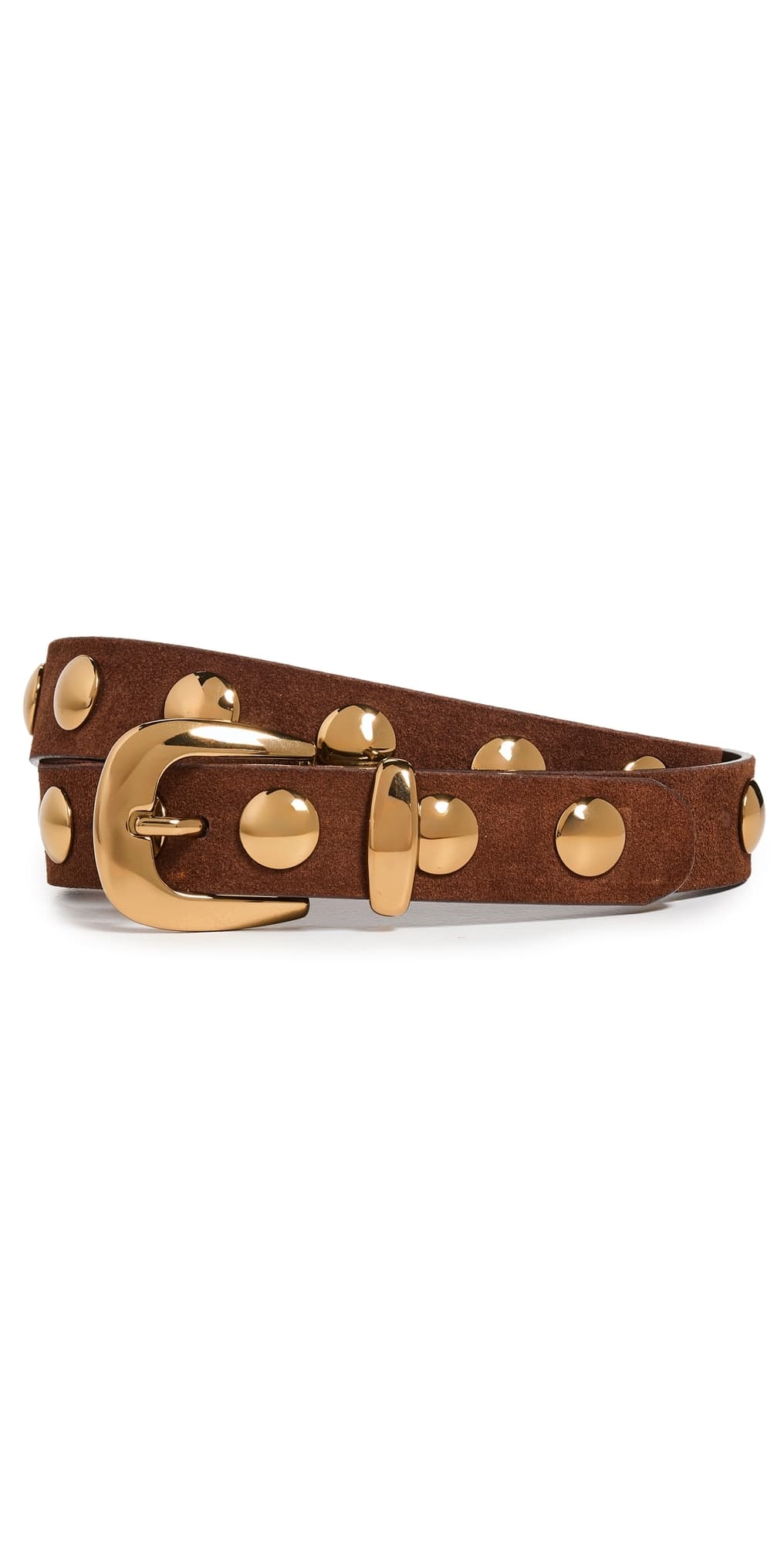 Madewell Studded Western Belt In Suede Soft Mahogany