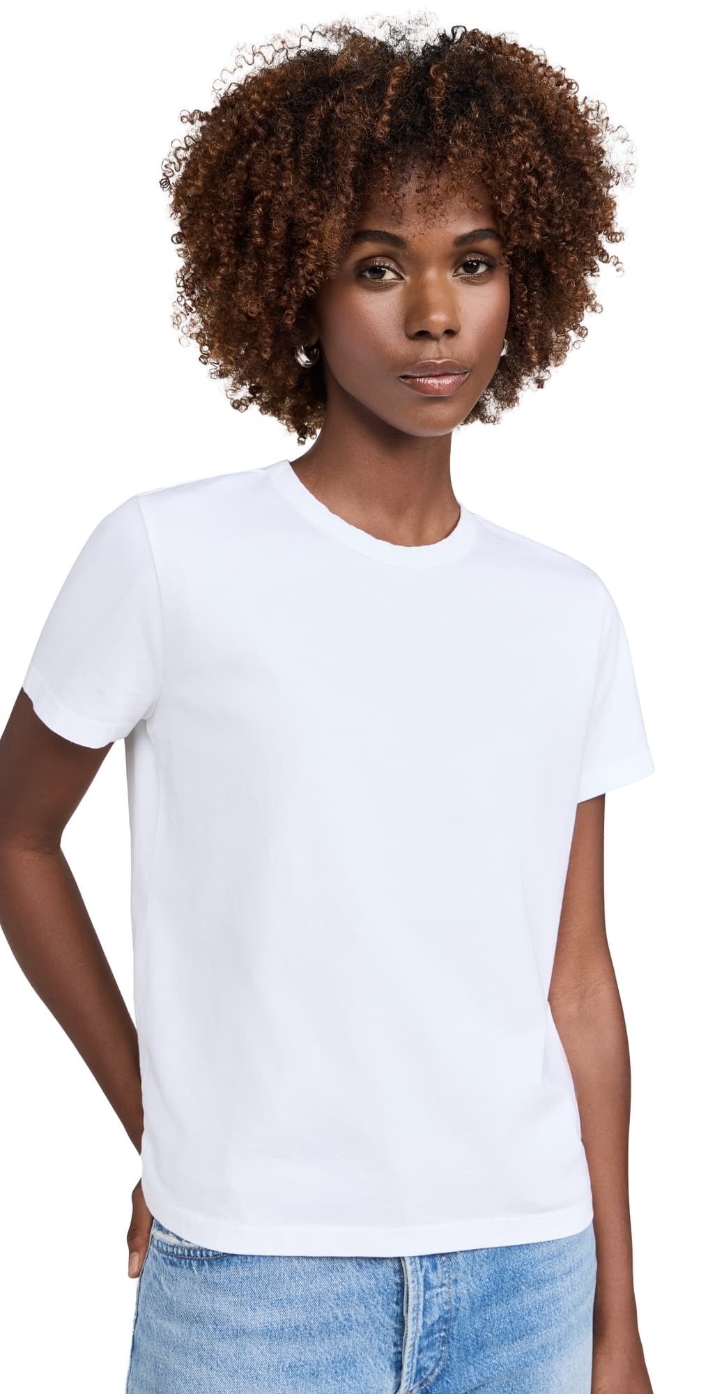 Madewell The Perfect Crewneck Tee in Allday Jersey Eyelet White