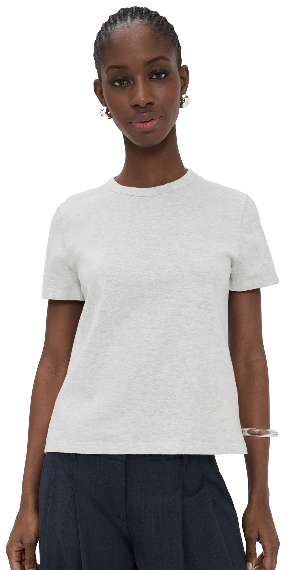 Madewell The Perfect Crewneck Tee in Allday Jersey Heather Slate