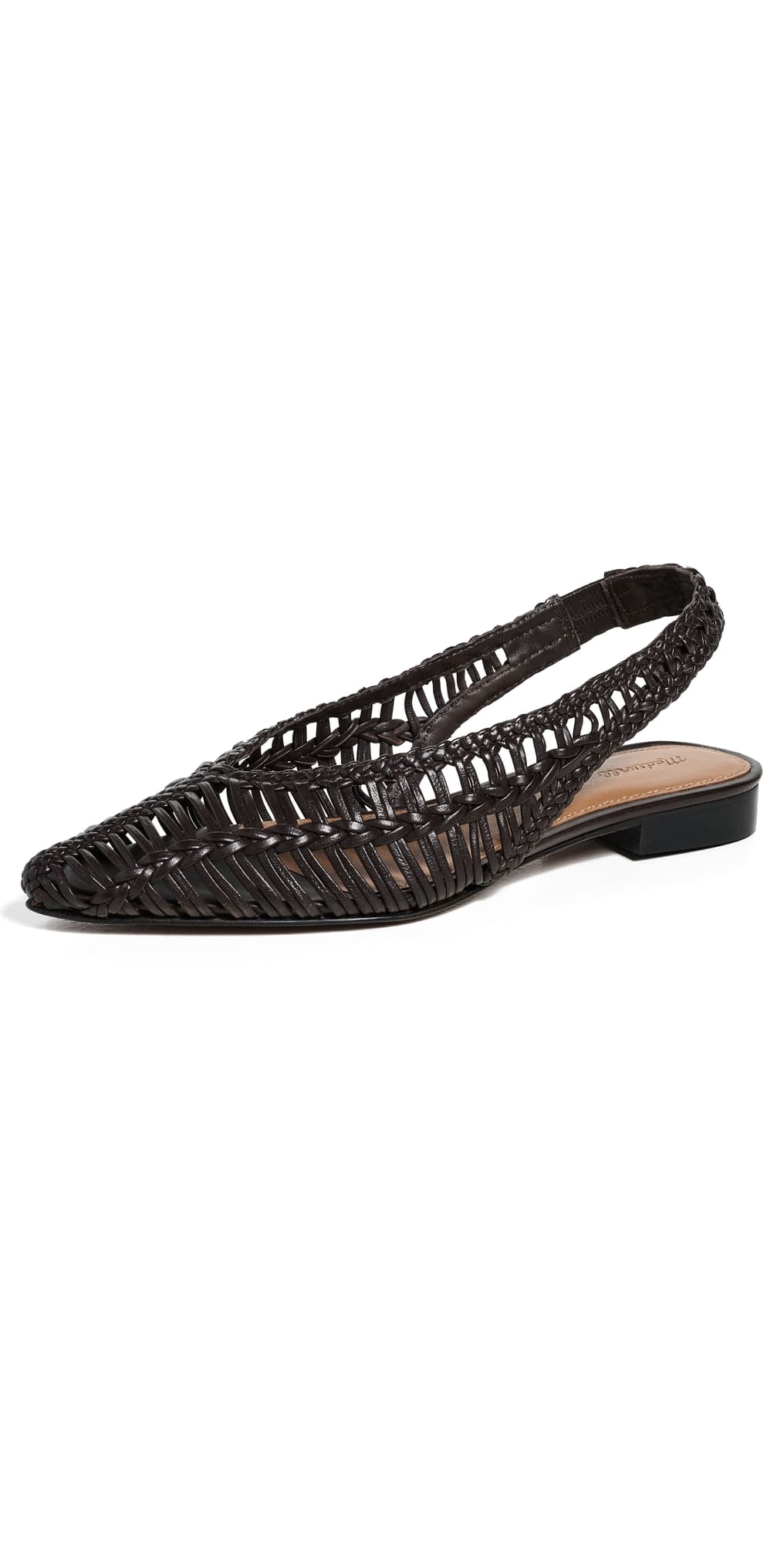 Madewell Harper Woven Slingbacks Dark Carob