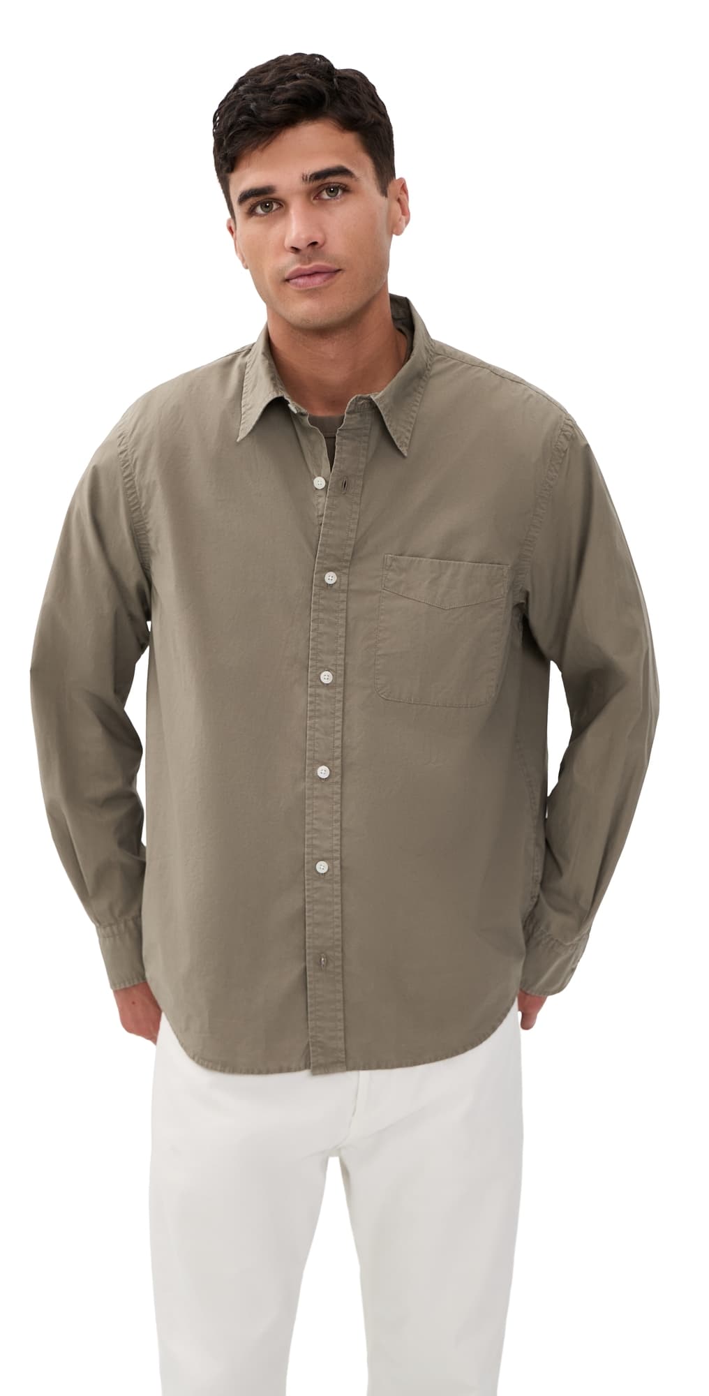 Madewell Long Sleeve Poplin Shirt Dark Driftwood