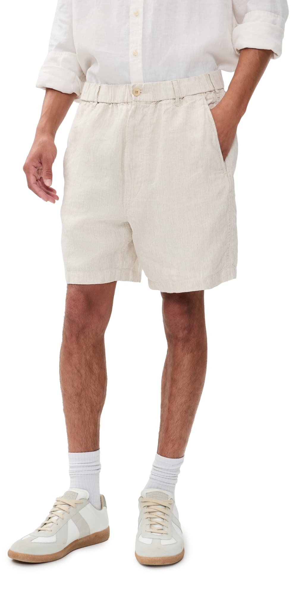 Madewell Linen Pull On Shorts 6 Bleached