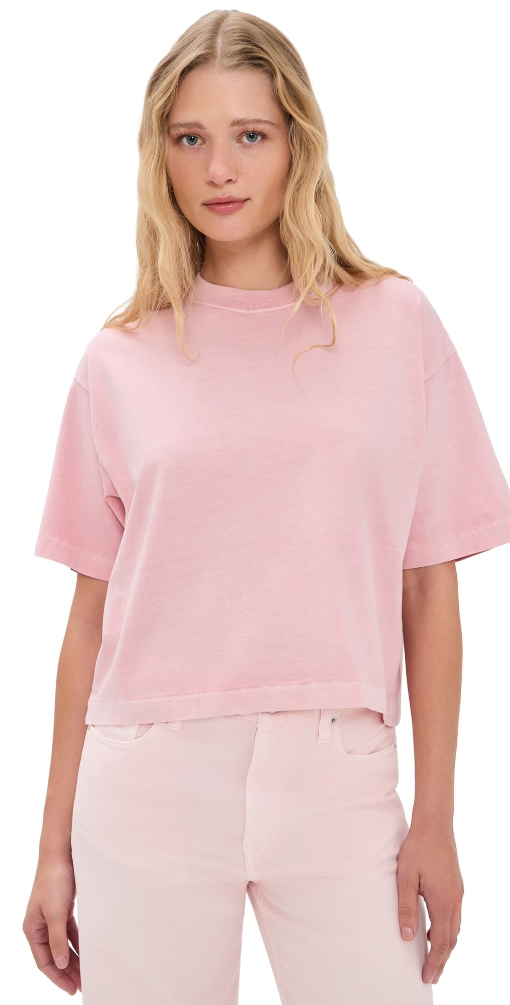 Madewell x Shopbop The Boxy Crop Tee in Allday Jersey Dreamy Pink