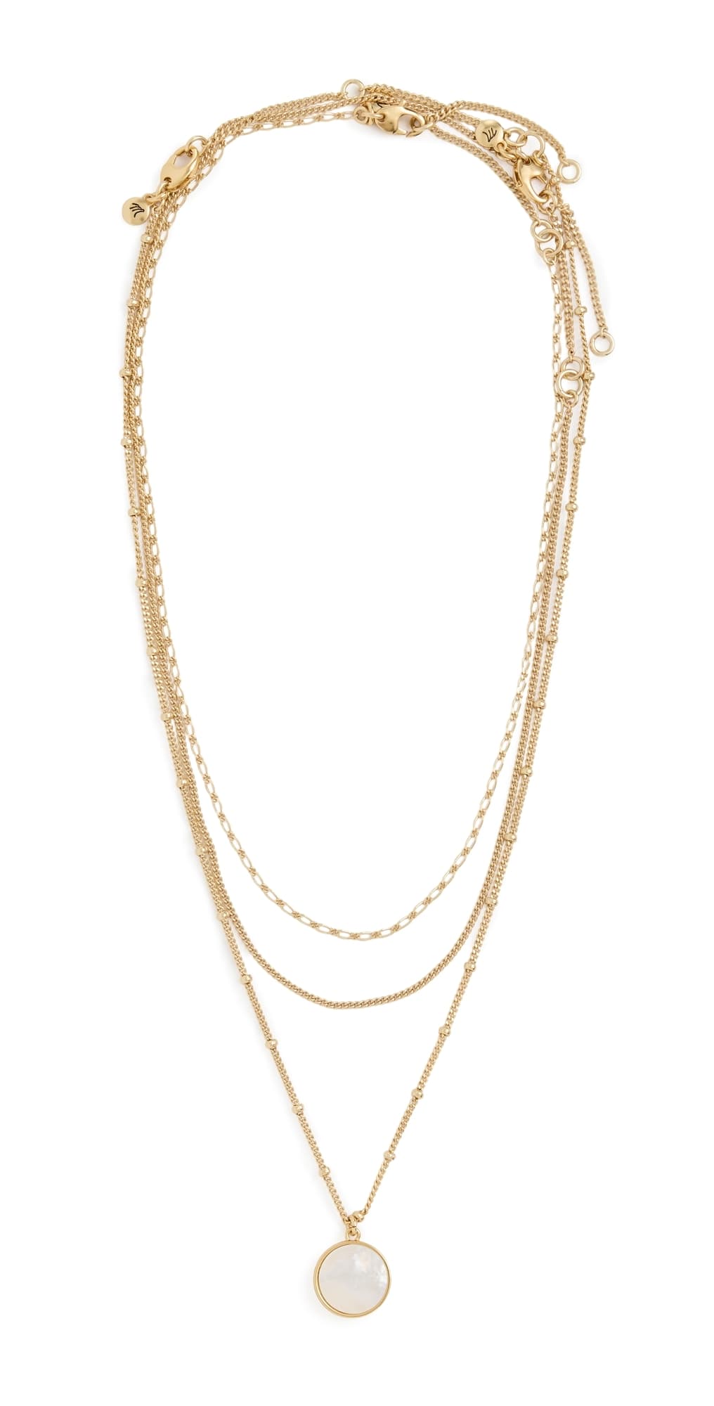Madewell Three-Pack Mother of Pearl Necklace Set Vintage Gold